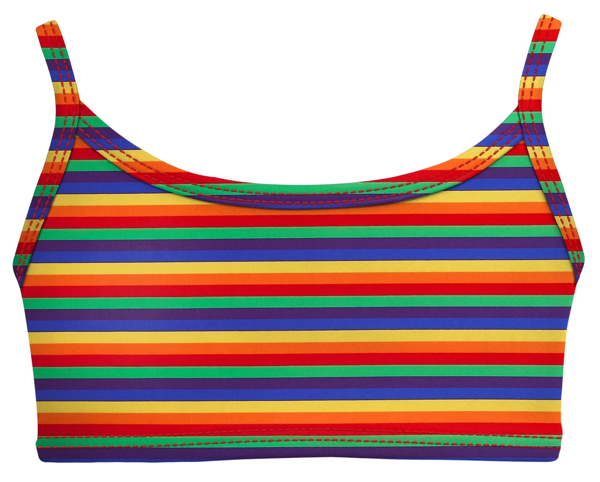 Girls UPF 50+ Printed Bikini Swim Top  | Rainbow Print - Remutear
