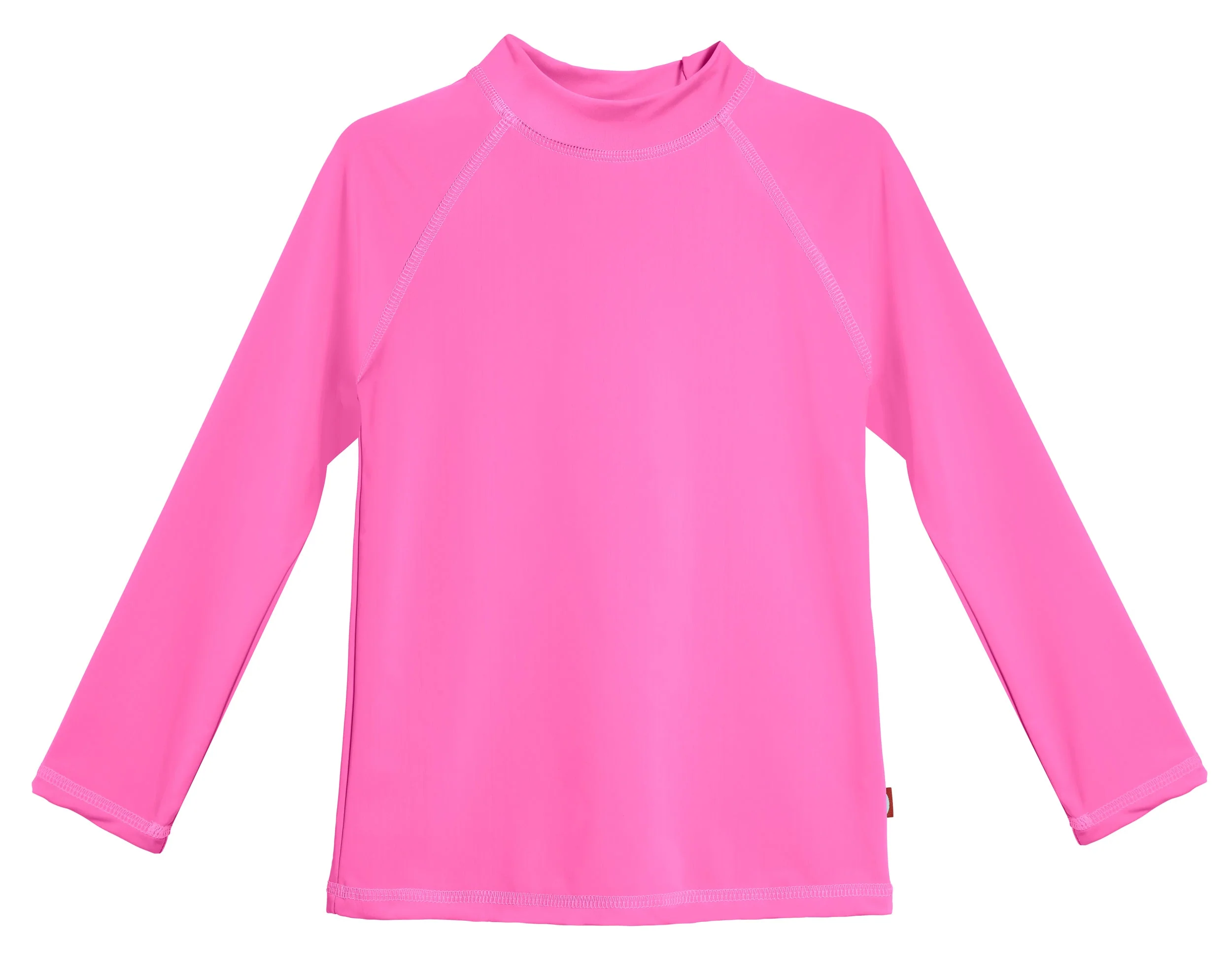 Girls UPF 50+ Long Sleeve Rashguard | Medium Pink w-Matching Stitch - Remutear