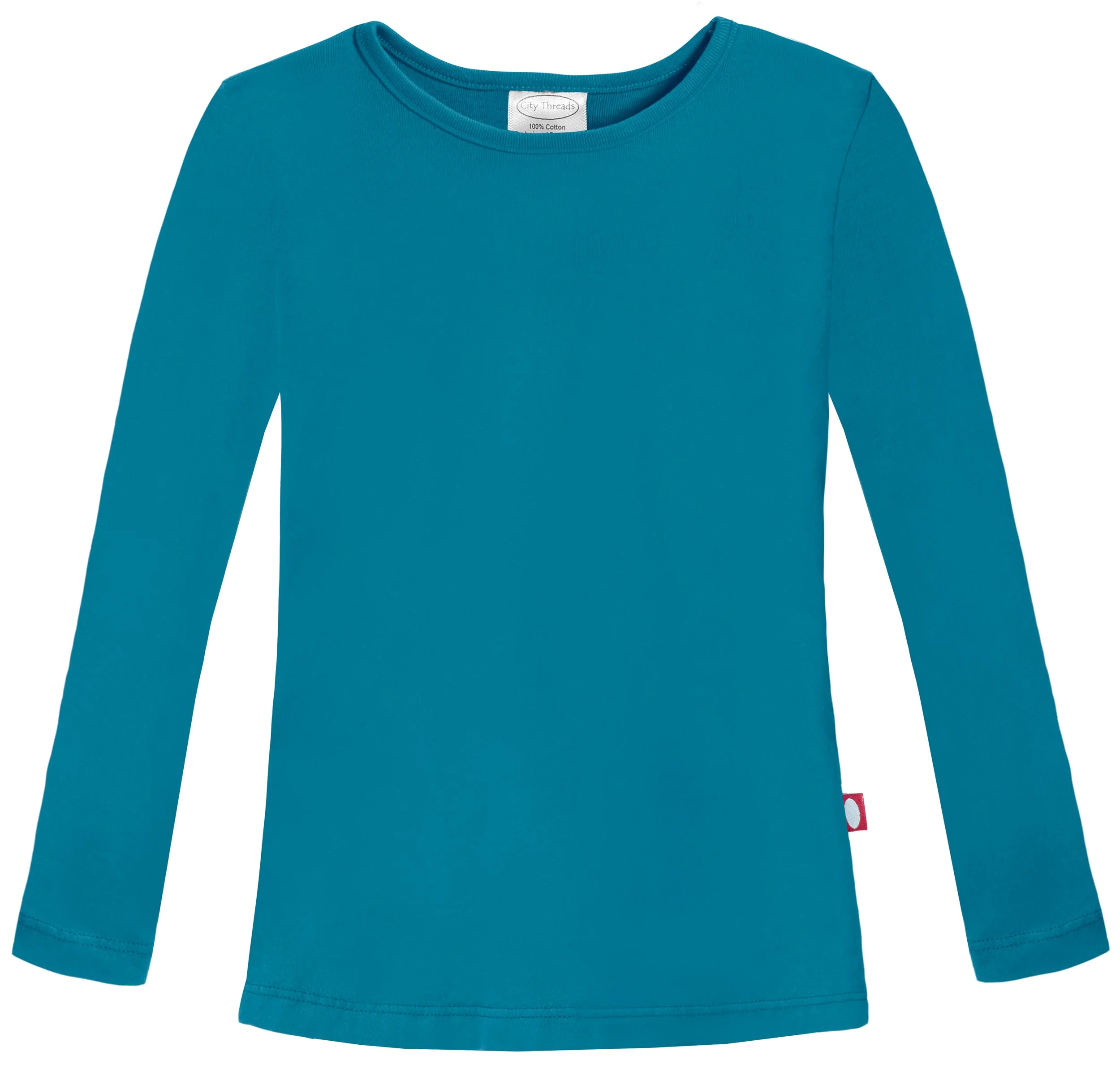 Girls Soft Cotton Jersey Long Sleeve Tee | Teal - Remutear