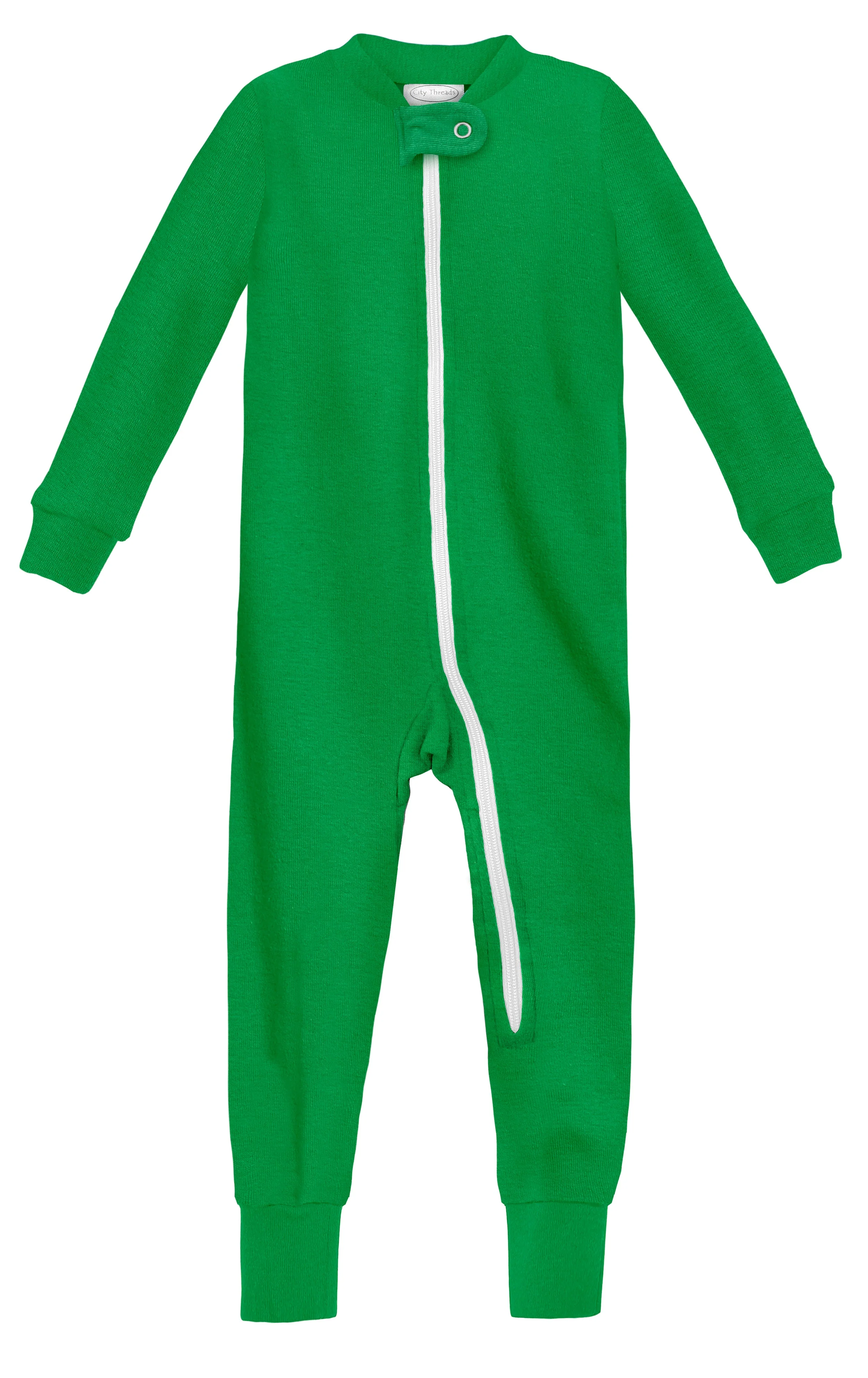 Super-Soft Organic Cotton Footless Zip Footie| Elf - Remutear