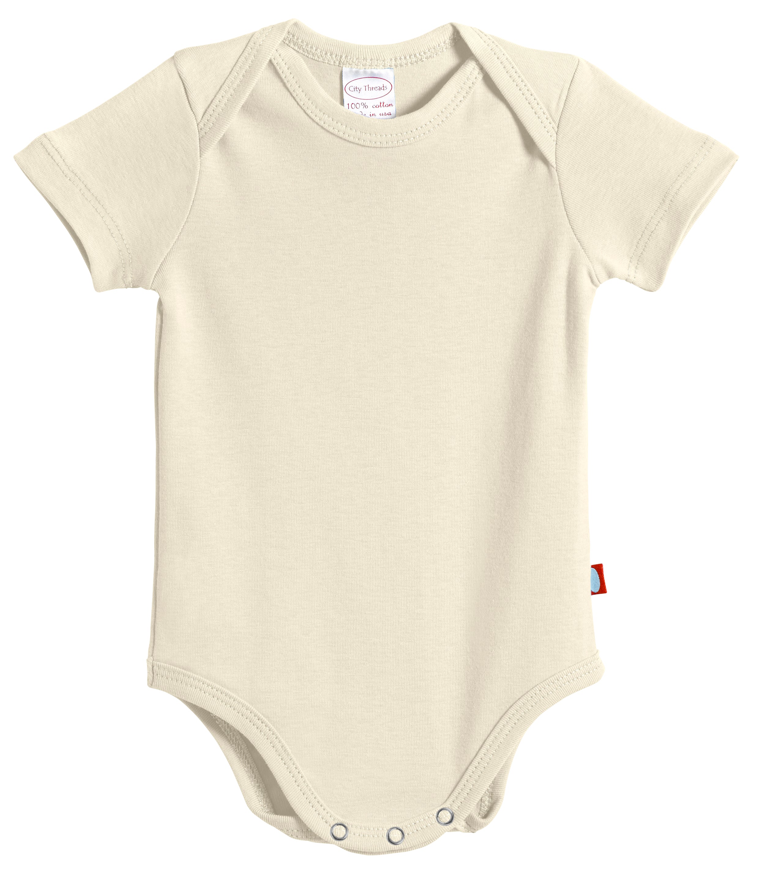 Super-Soft Organic Cotton Baby Rib Short Sleeve Snap Onesie| Oatmeal - Remutear