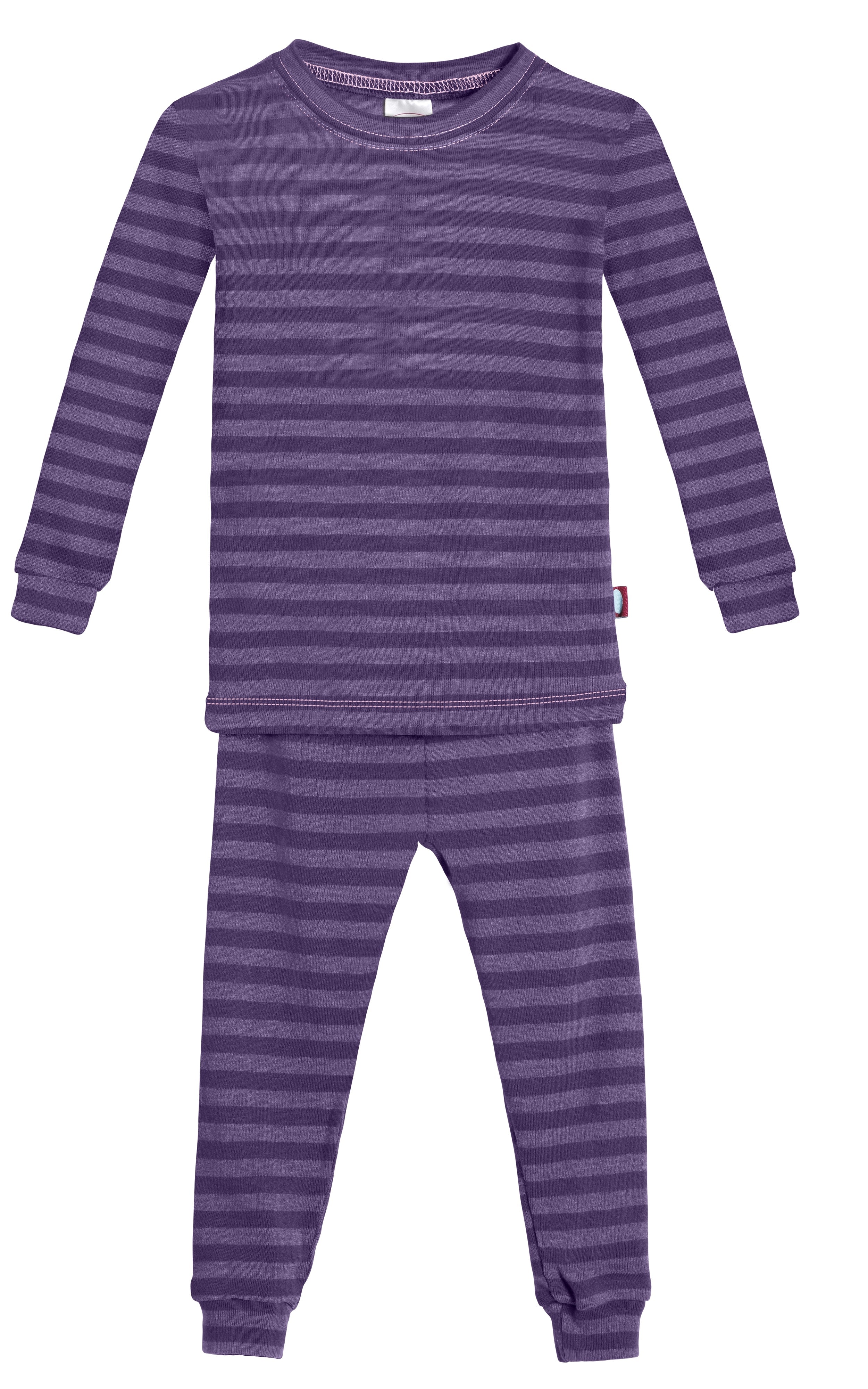 Boys and Girls Striped Pajama Set | Purple - Remutear