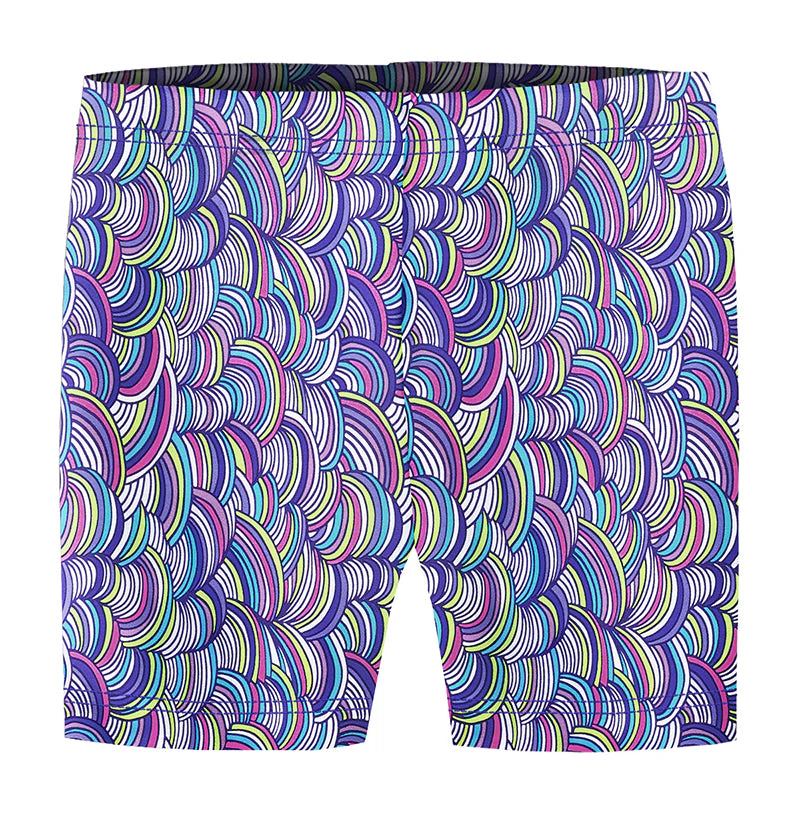 Girls Novelty Bike Shorts  | Purple Rainbows - Remutear