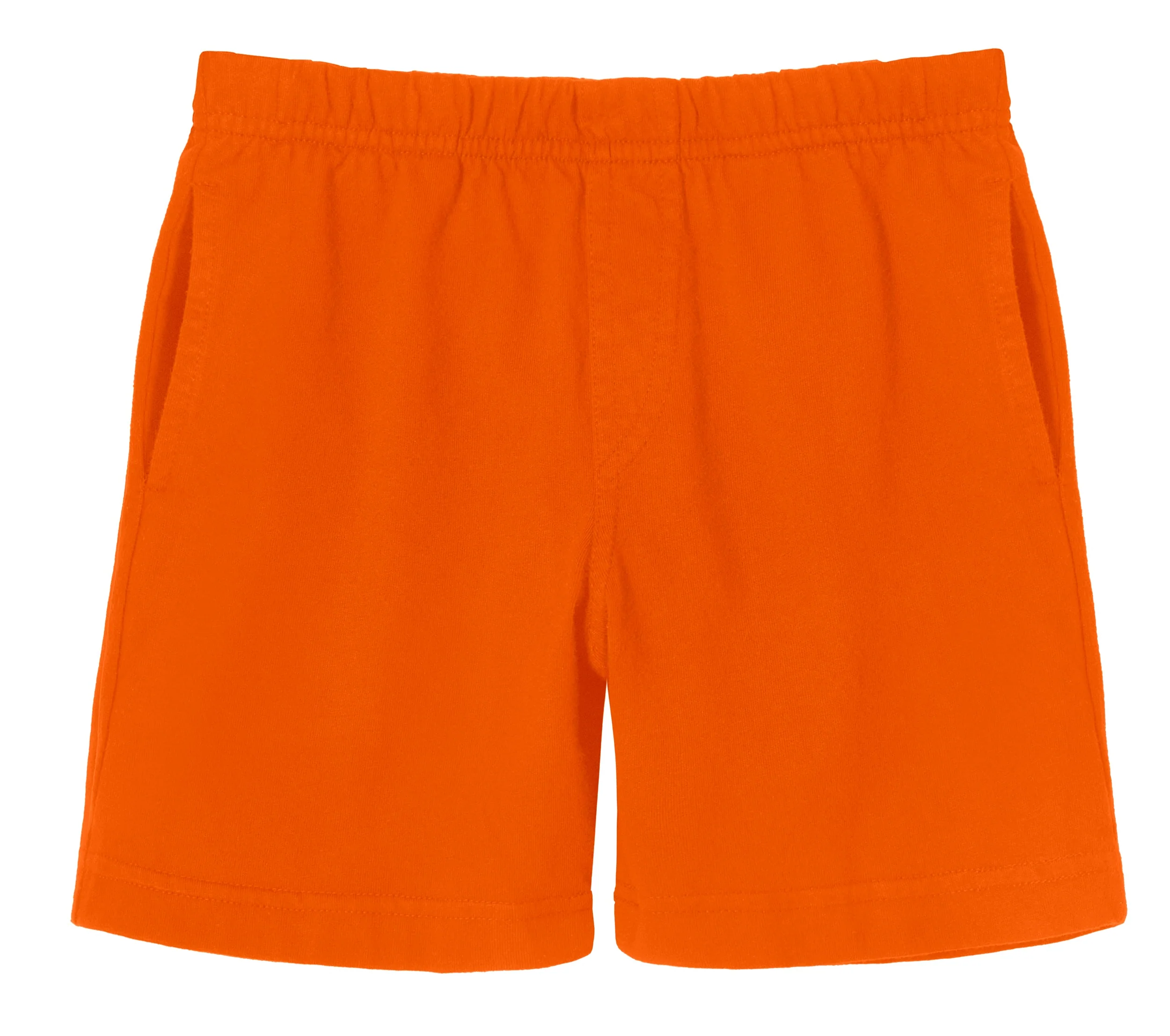 Boys Soft Cotton UPF 50+ Above-Knee Side Pocket Shorts | Orange - Remutear