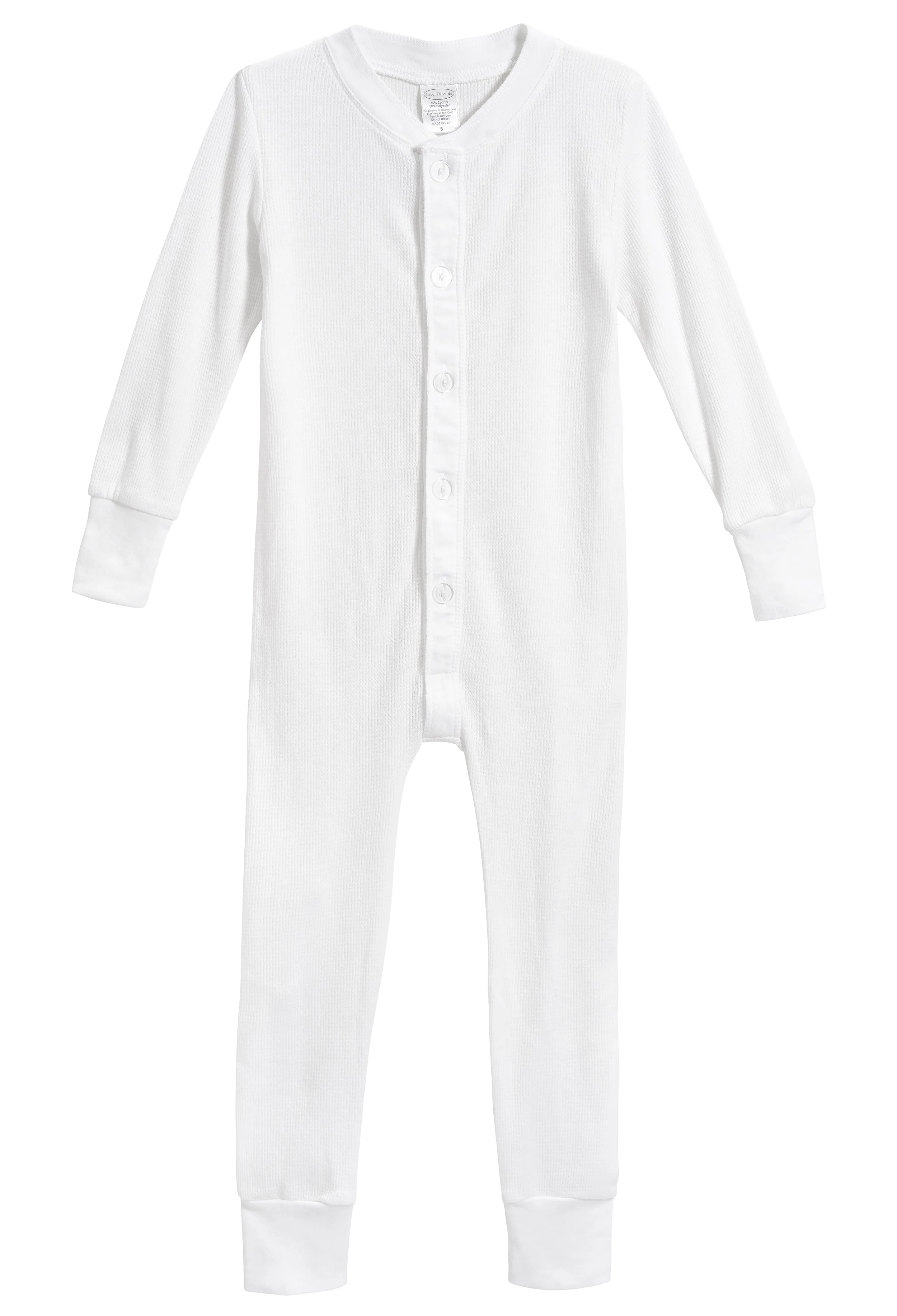 Boys and Girls Soft & Cozy Thermal One- Piece Union Suit  | White - Remutear
