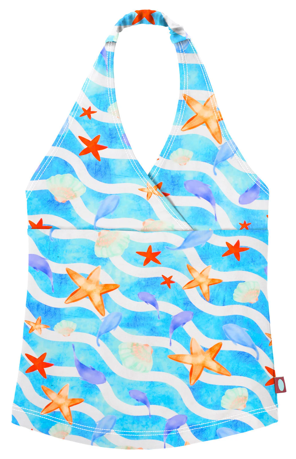 Girls UPF 50+ Printed Swim Halter Top | Marine Life - Remutear