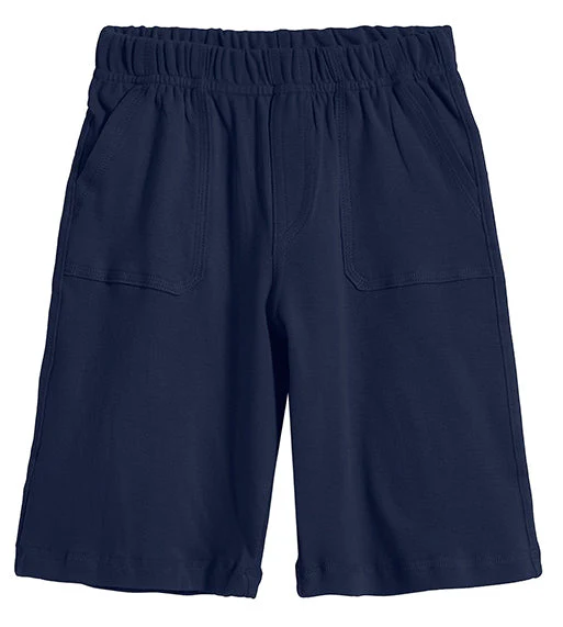 Boys Soft Cotton UPF 50+ 3 -Pocket Jersey Shorts | Dark Navy - Remutear