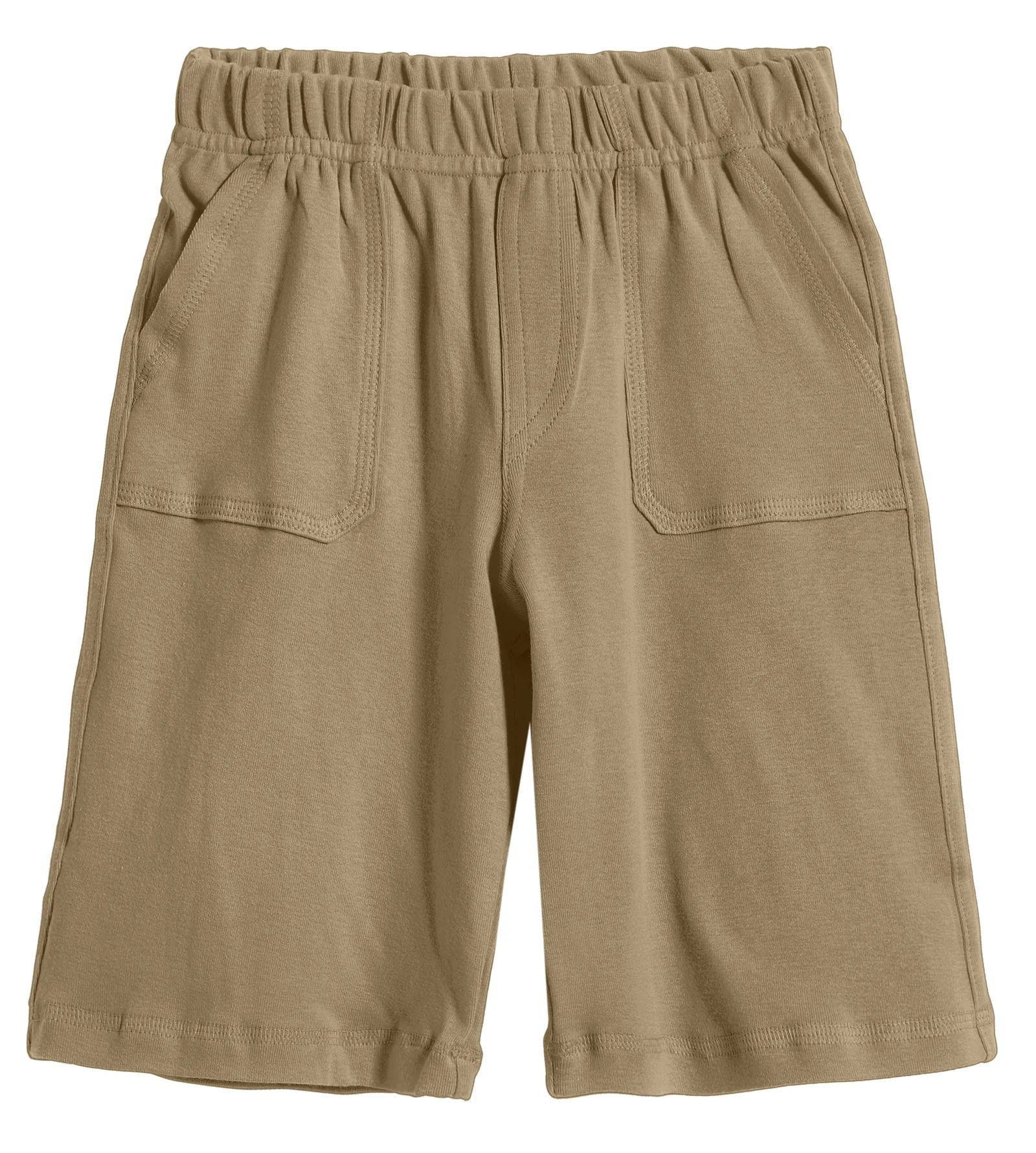 Boys Soft Cotton UPF 50+ 3 -Pocket Jersey Shorts | Dark Khaki - Remutear