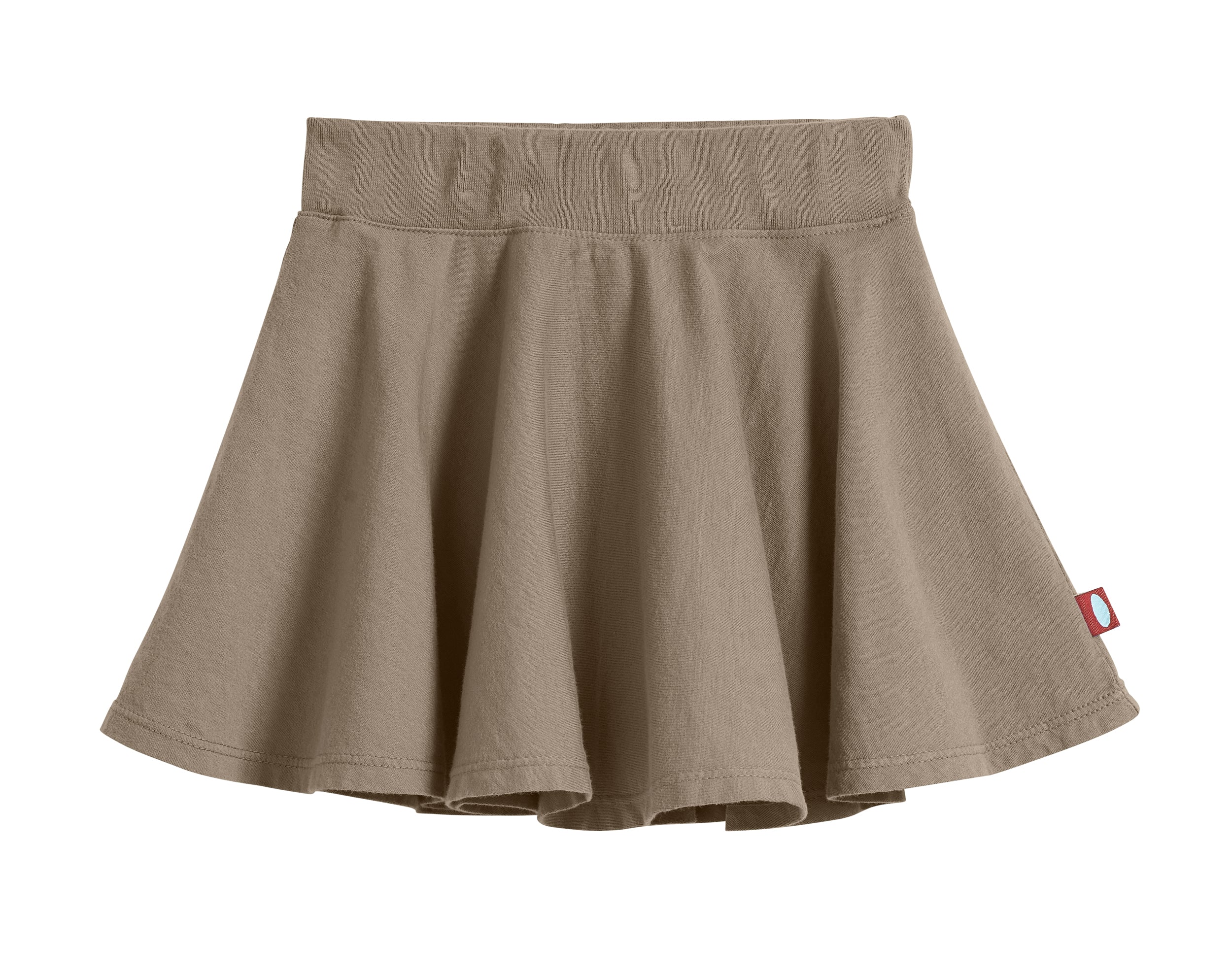 Girls Soft Cotton Jersey Twirly Skirt | Dark Khaki - Remutear