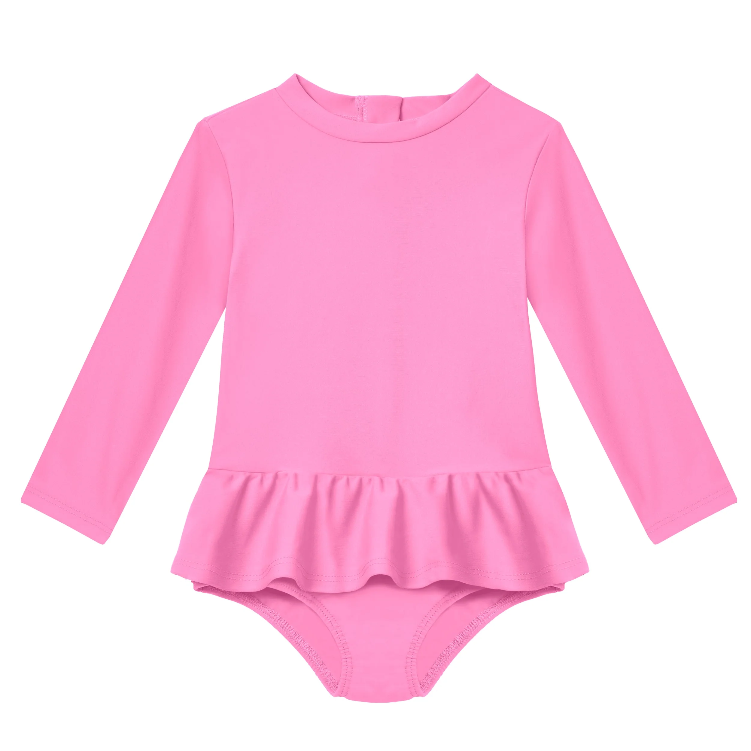 Infant and Toddler Girls UPF 50+ Skirted One-Piece Swimsuit | Medium Pink - Remutear