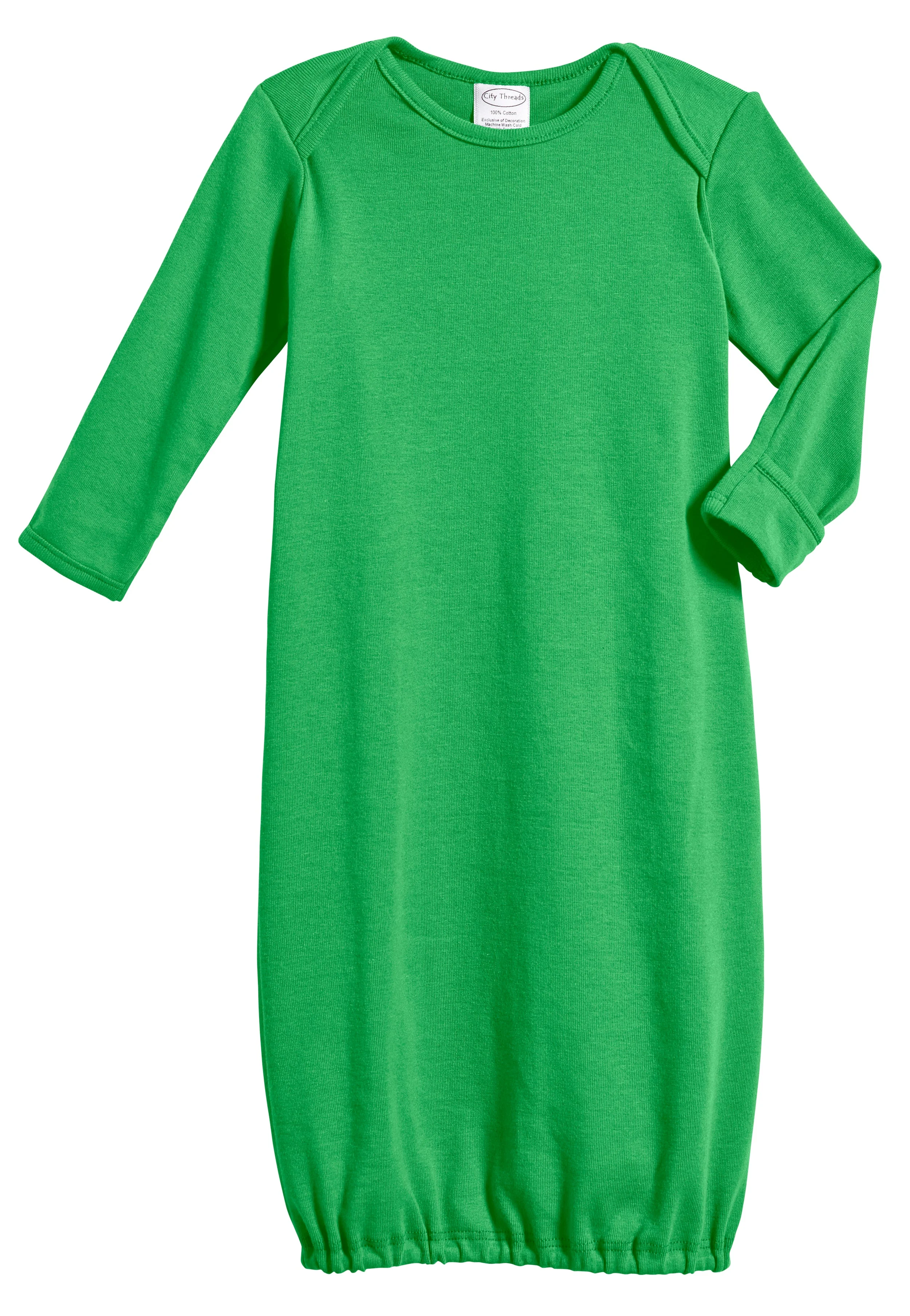 Super-Soft Organic Cotton Baby Rib Gown | Elf Green - Remutear