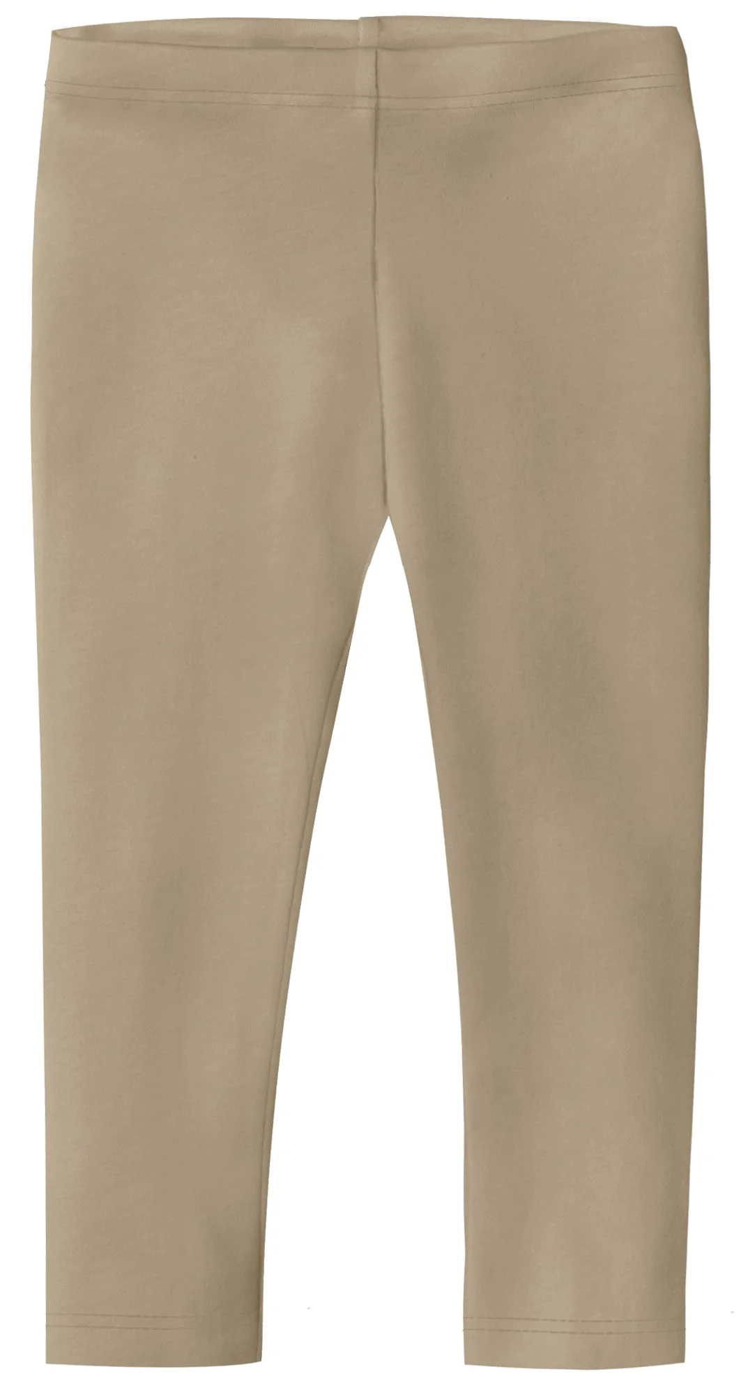 Girls Soft 100% Cotton Capri Leggings | Dark Khaki - Remutear