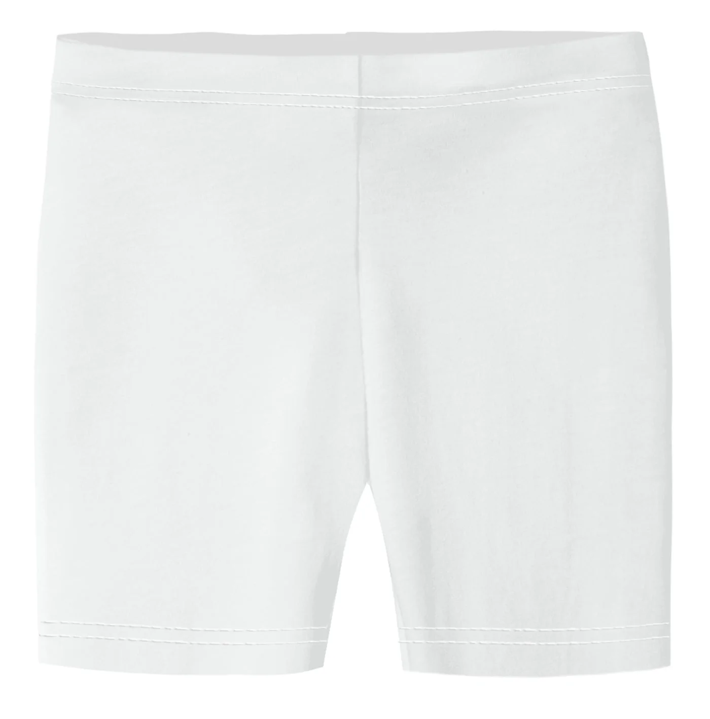 Girls Soft 100% Cotton Bike Shorts | White - Remutear