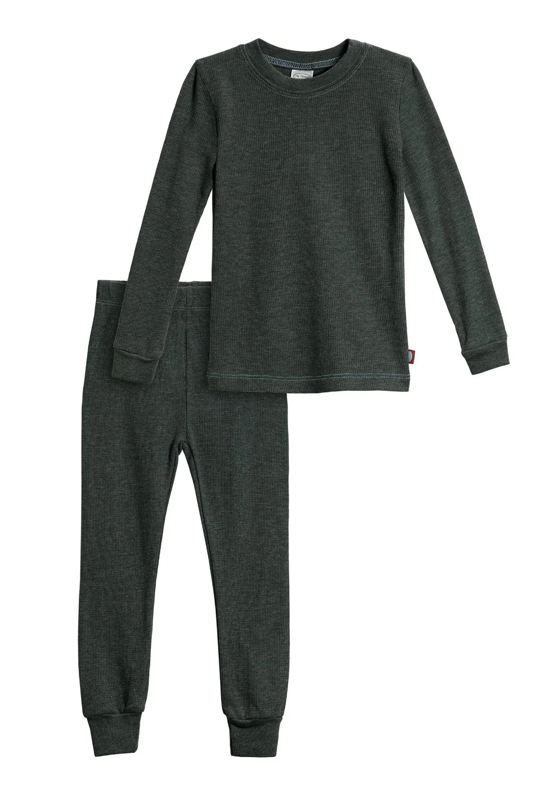 Boys Soft & Cozy Thermal 2-Piece Long Johns | Black w- Baby Blue Stitch - Remutear