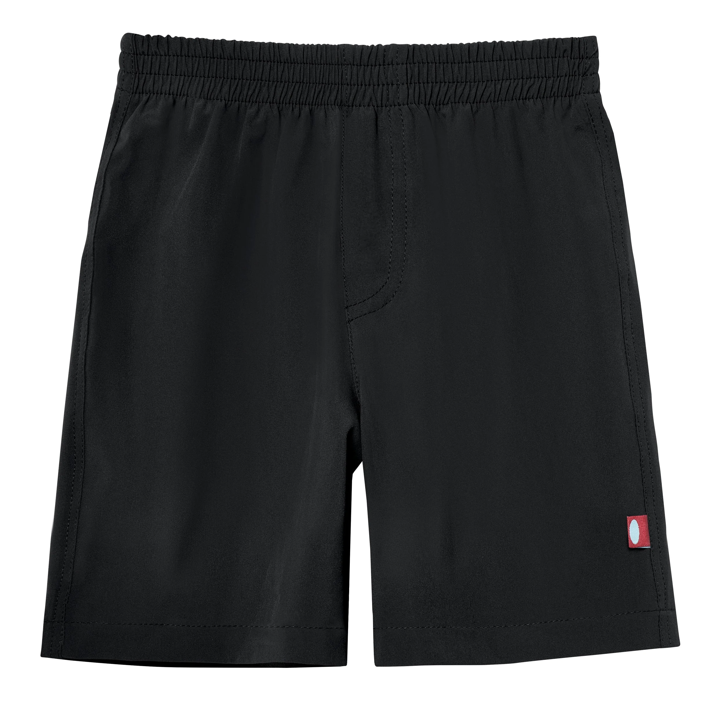 Boys UPF 50+ Soft Stretch Club Swim Trunks  - Above The Knee Fit | Black - Remutear