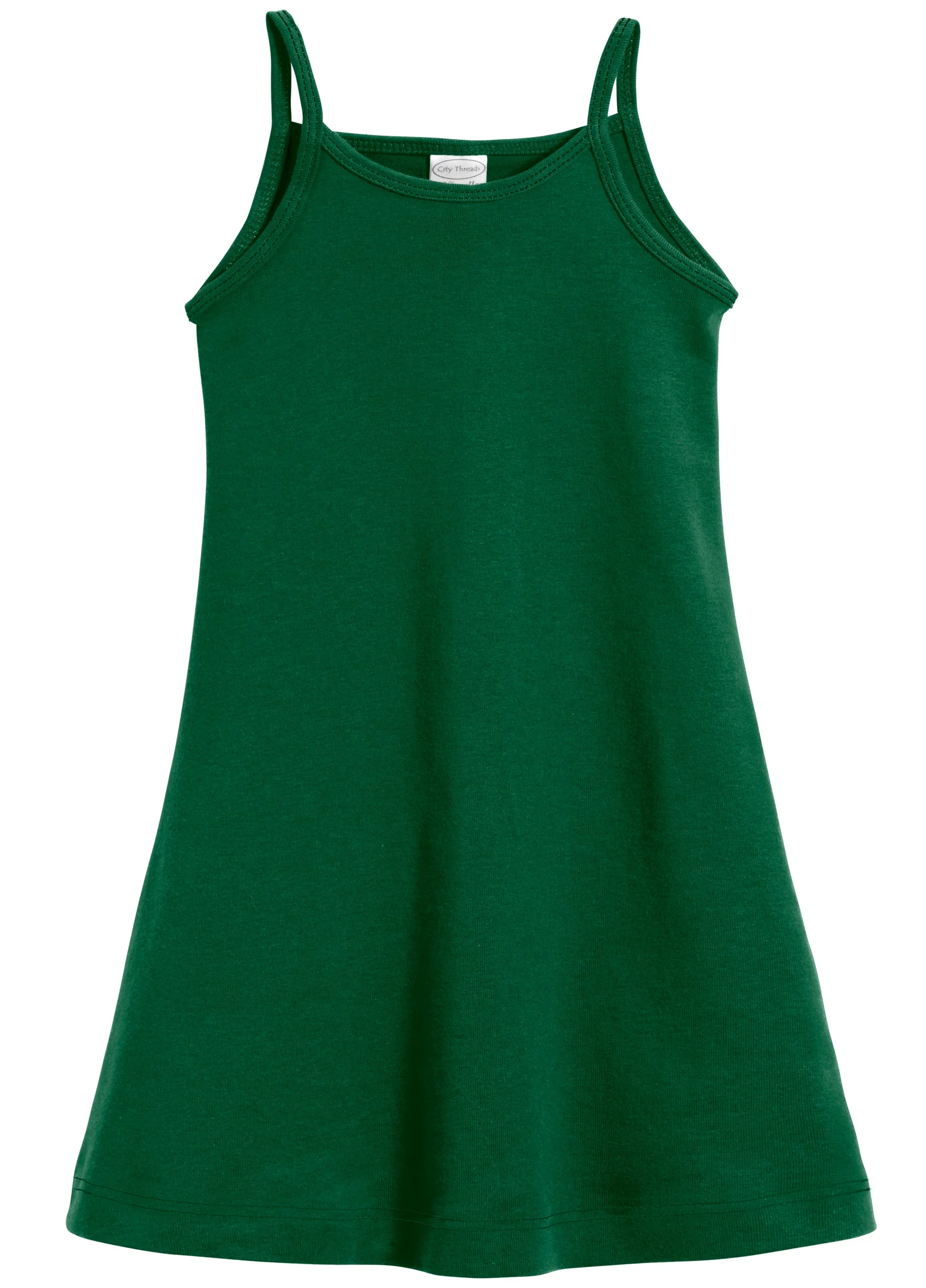 Girls Soft Cotton Camisole Dress  | Forest Green - Remutear