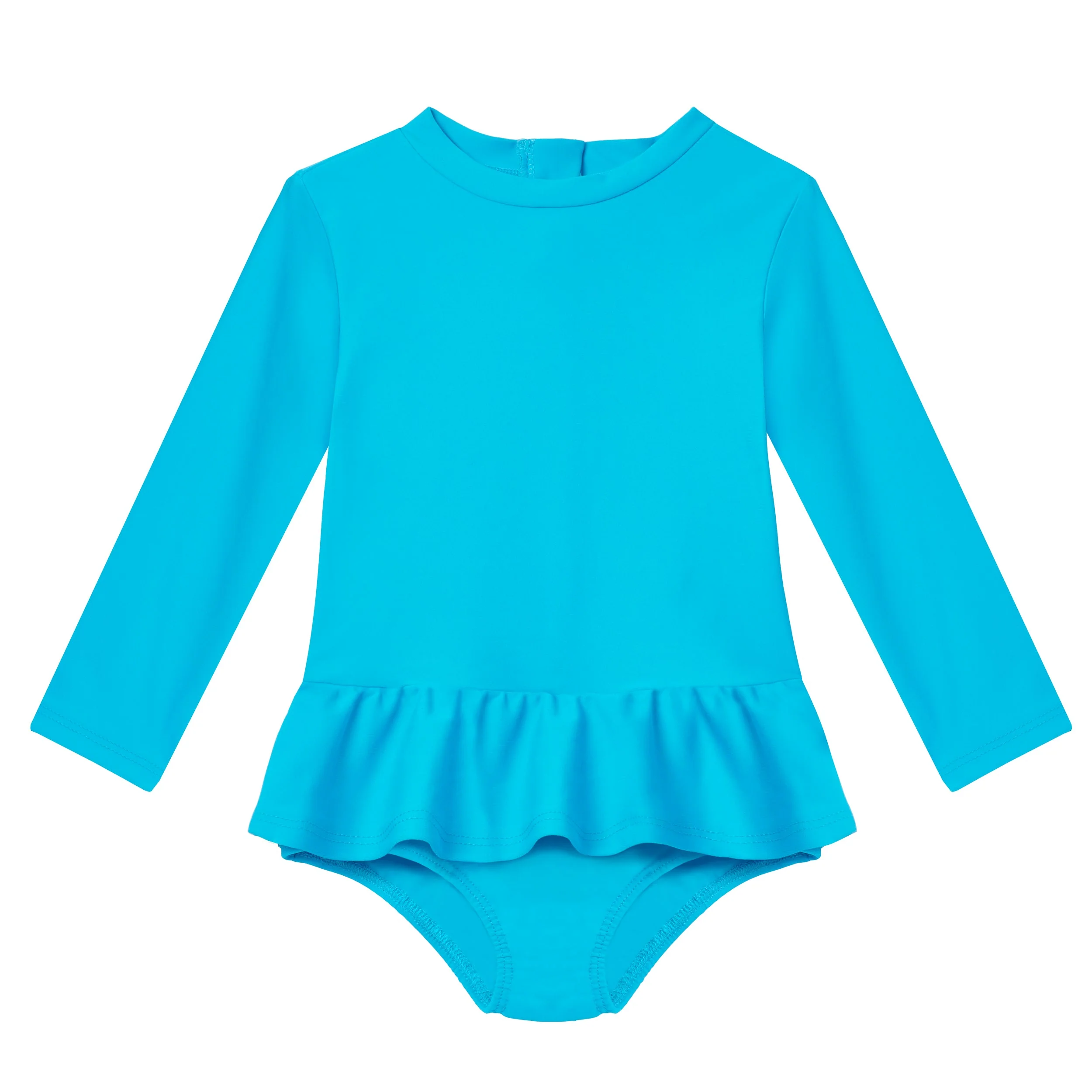 Infant and Toddler Girls UPF 50+ Skirted One-Piece Swimsuit  | Turquoise - Remutear