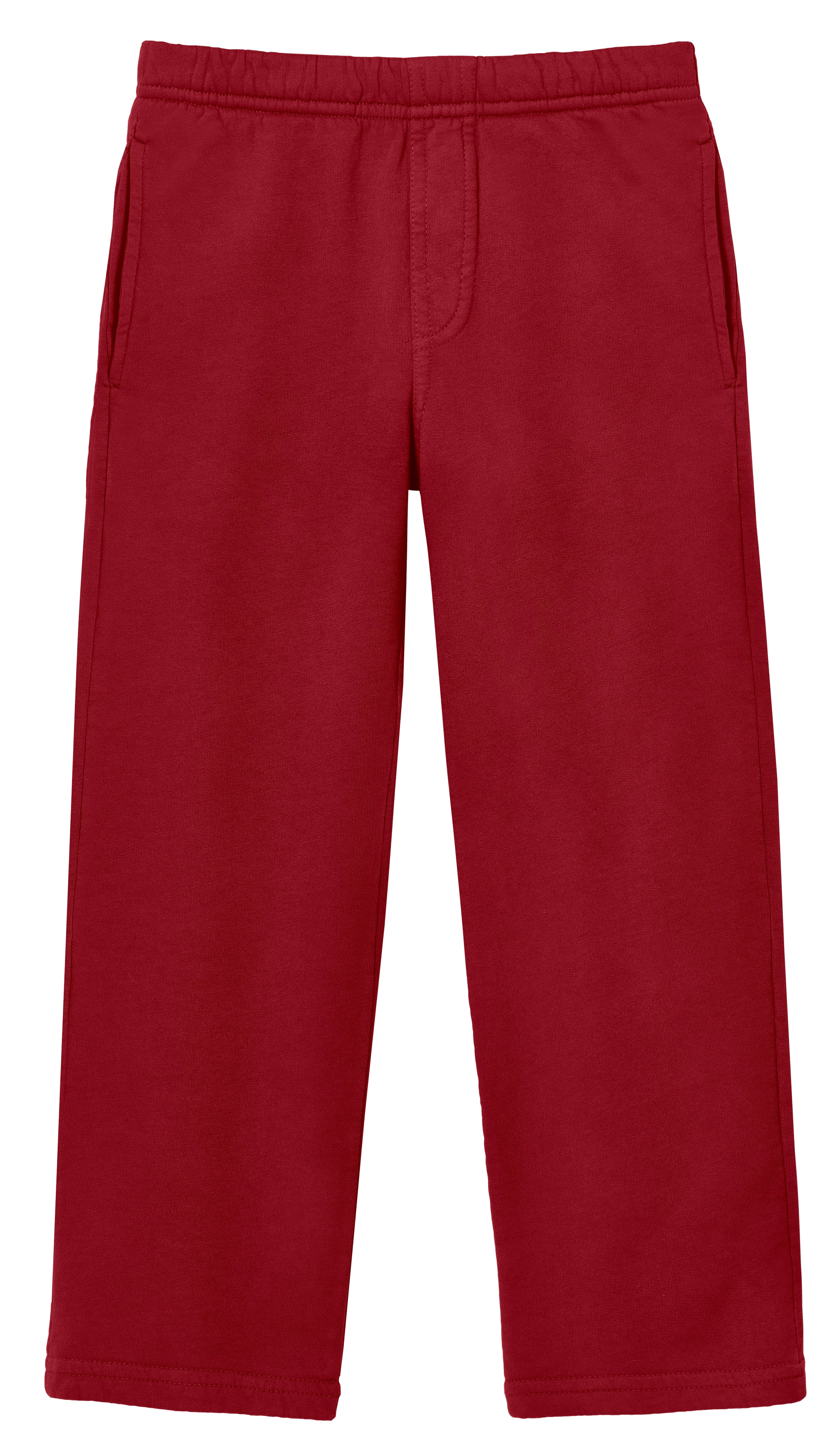 Boys Soft Cotton Fleece Straight Leg Pocket Pant | Red - Remutear