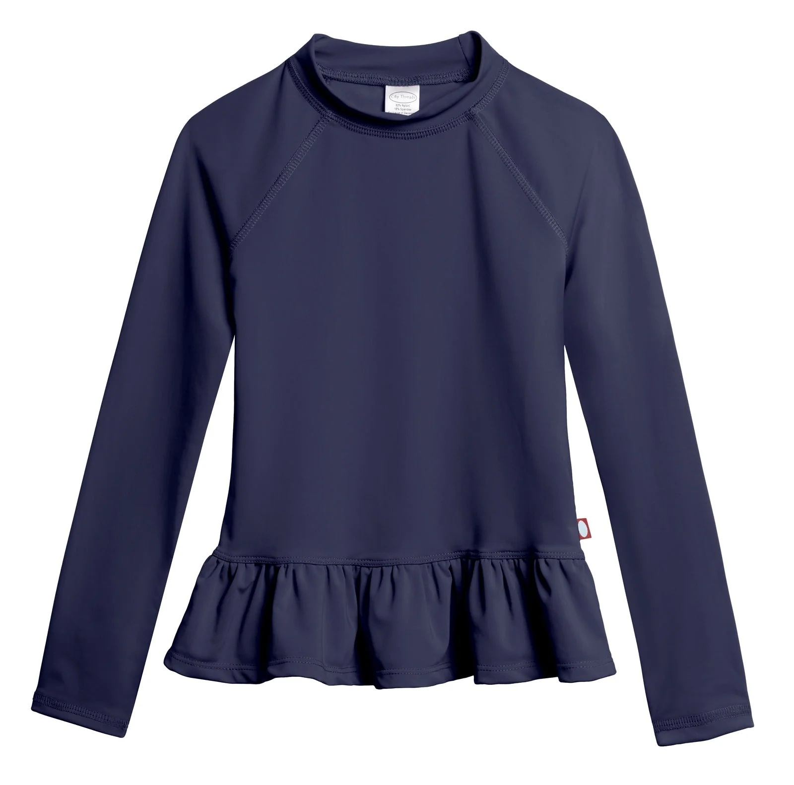 Girls UPF 50+ Peplum Long Sleeve Rashguard | Navy - Remutear