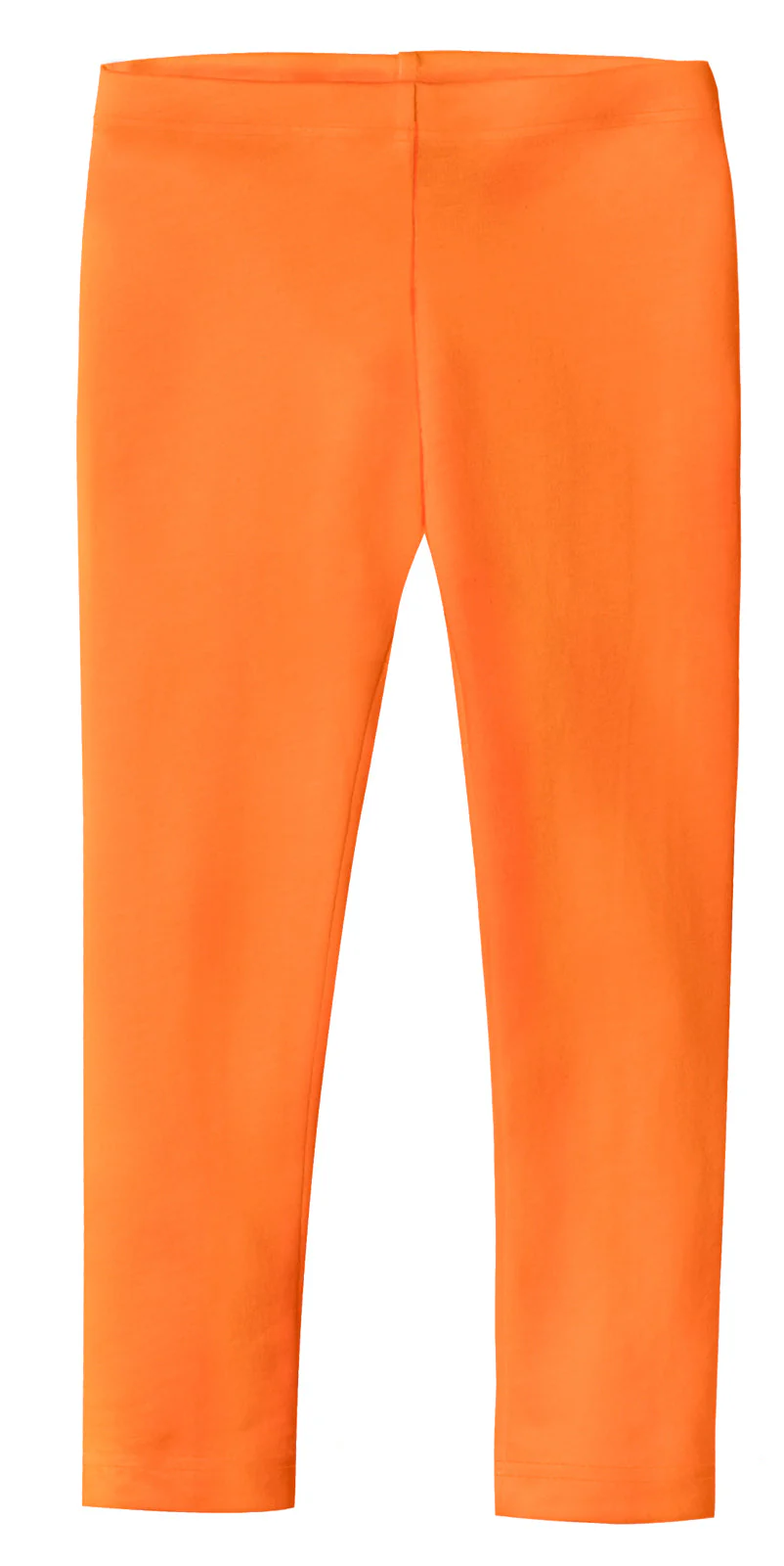 Girls Soft 100% Cotton Solid Colored Leggings | Orange - Remutear