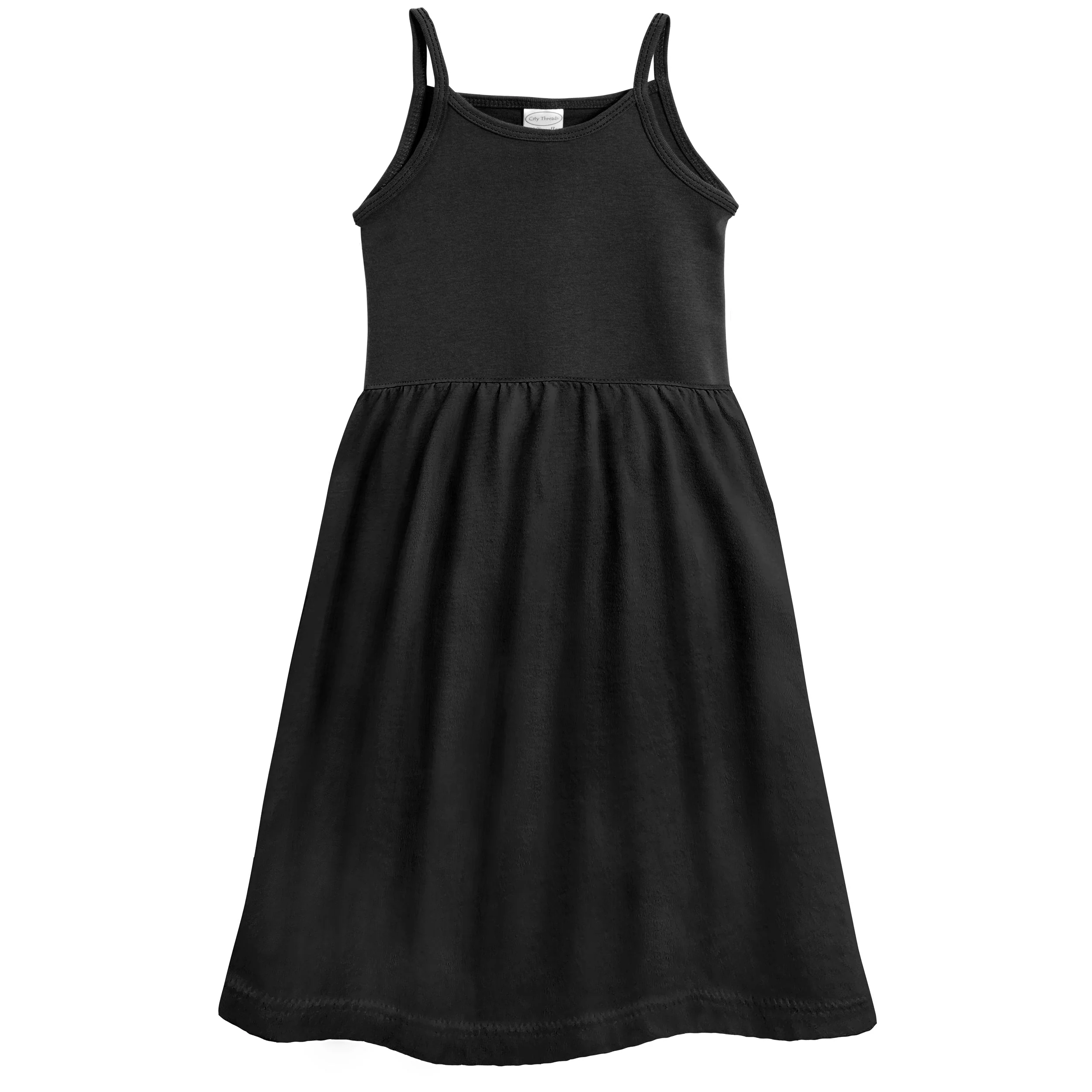 Soft Organic Cotton Empire Camisole Sundress | Black - Remutear