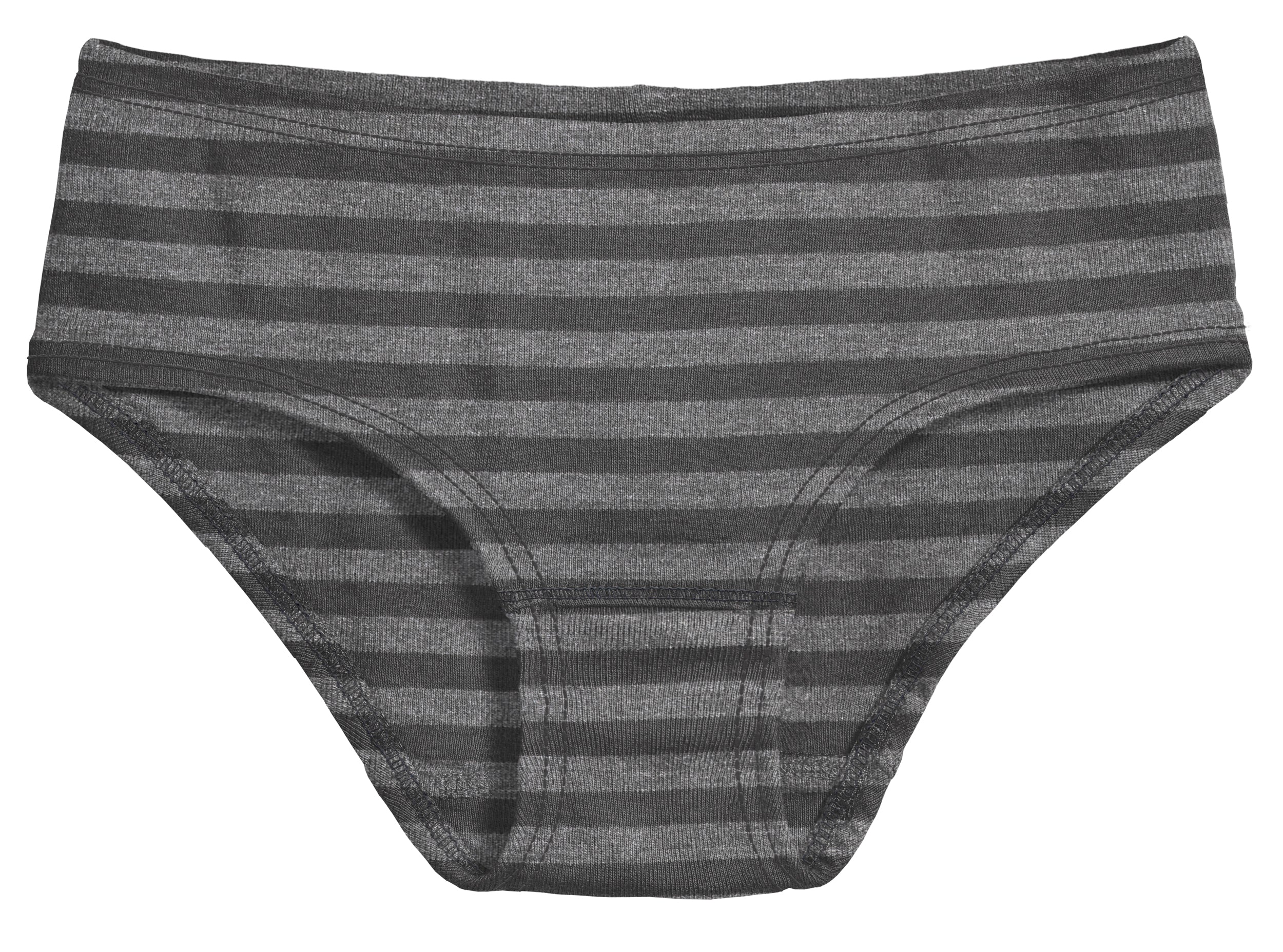 Girls Soft Stripe Brief | Charcoal - Remutear