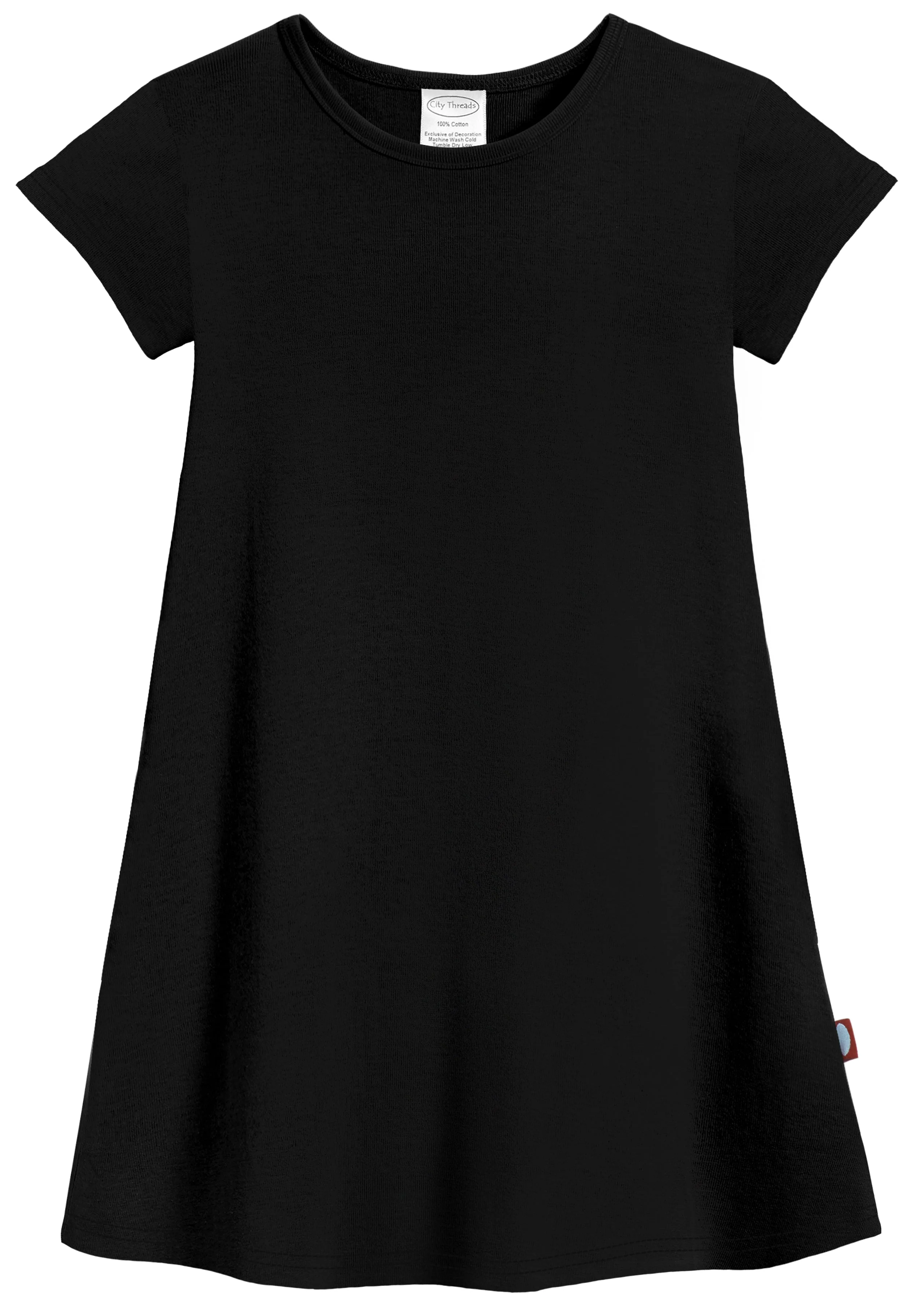 Super-Soft Organic Cotton Cap Sleeve Dress| Black - Remutear