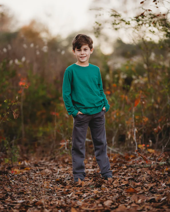 Boys Lightweight Soft Cotton  Fleece Straight Leg Pocket Pant | Black - Remutear