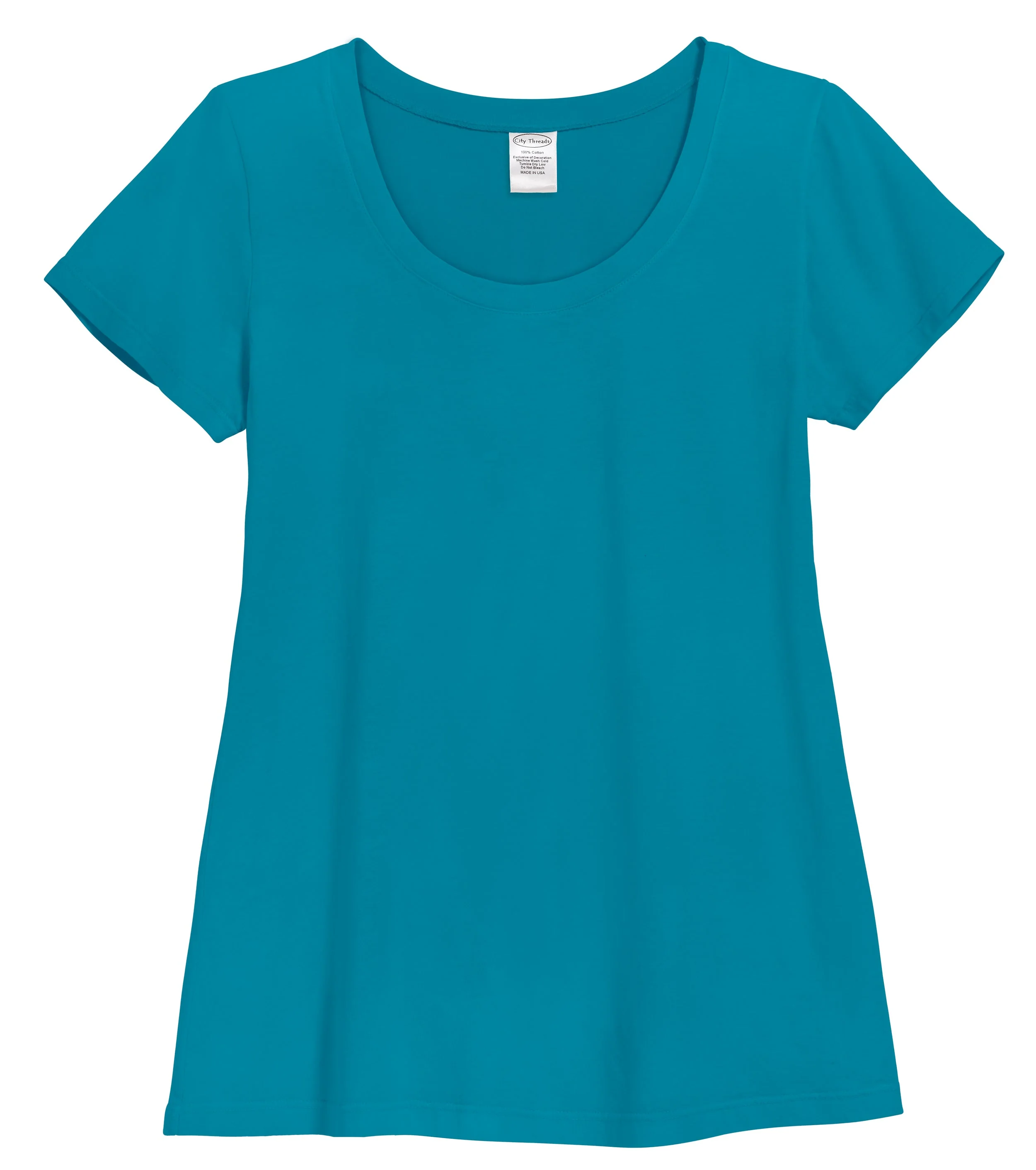 Women's Soft Supima Cotton Short Sleeve Everyday Comfy Crew Tee | Teal - Remutear