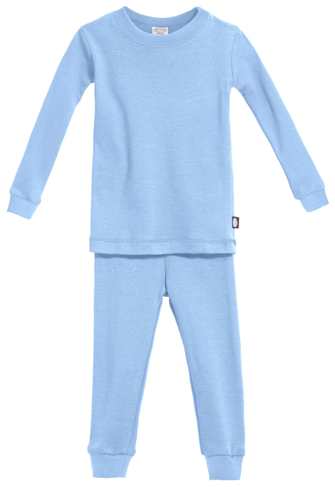 Boys and Girls Soft Organic Cotton Snug Fit Pajama Sets   | Bright Light Blue - Remutear