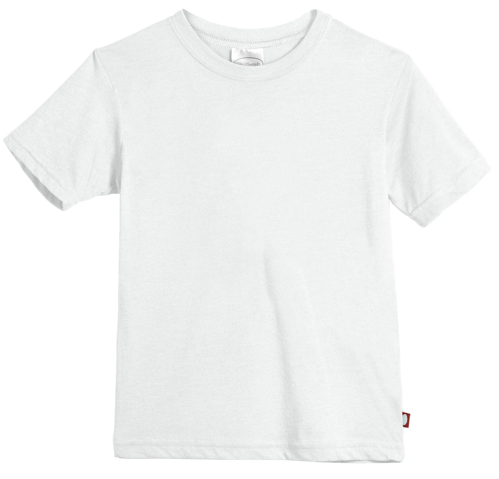 Boys Soft Organic Cotton Jersey Short Sleeve Crew Tee | White - Remutear