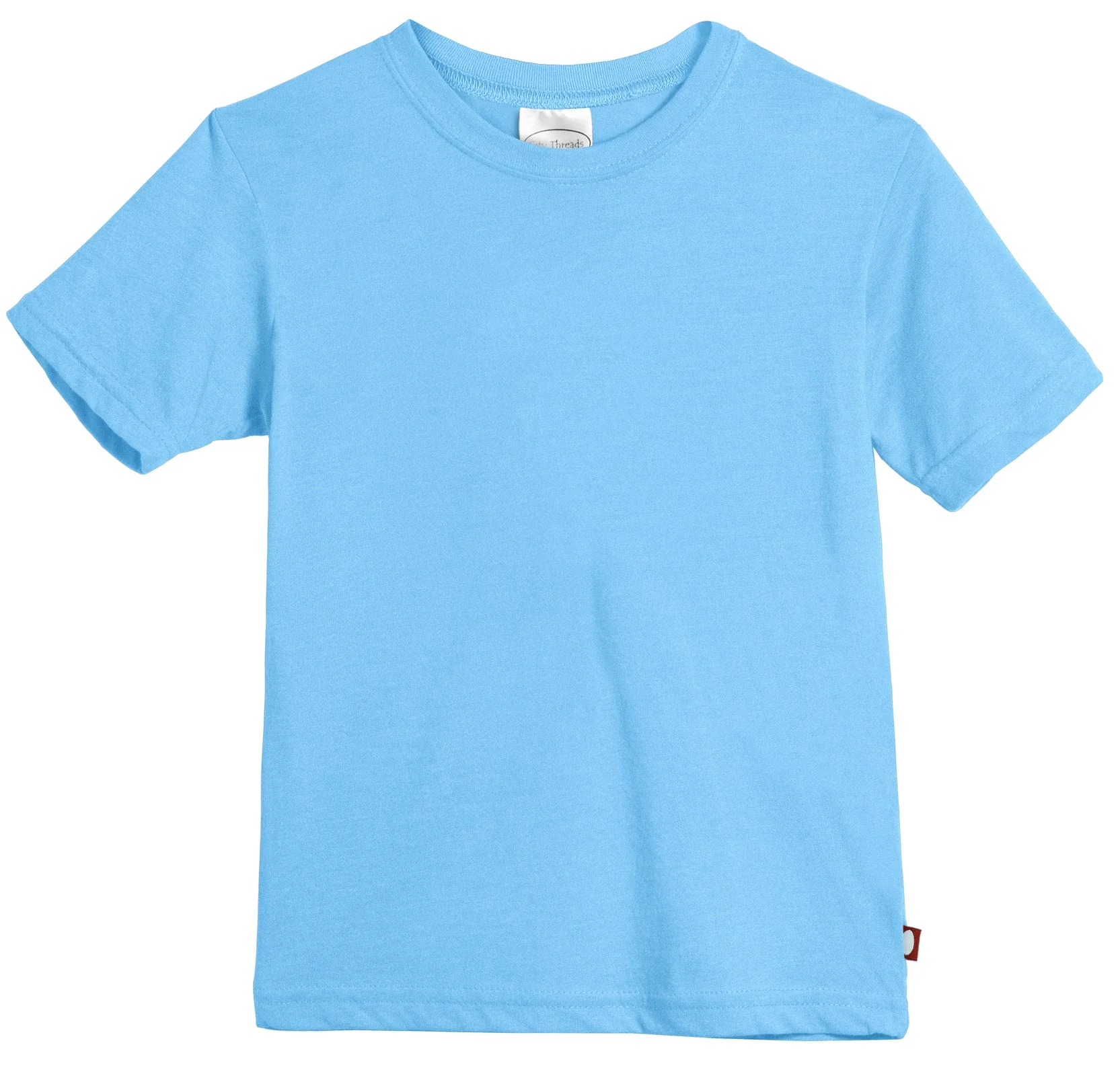 Boys Soft Cotton Jersey Short Sleeve Crew Tee | Bright Light Blue - Remutear