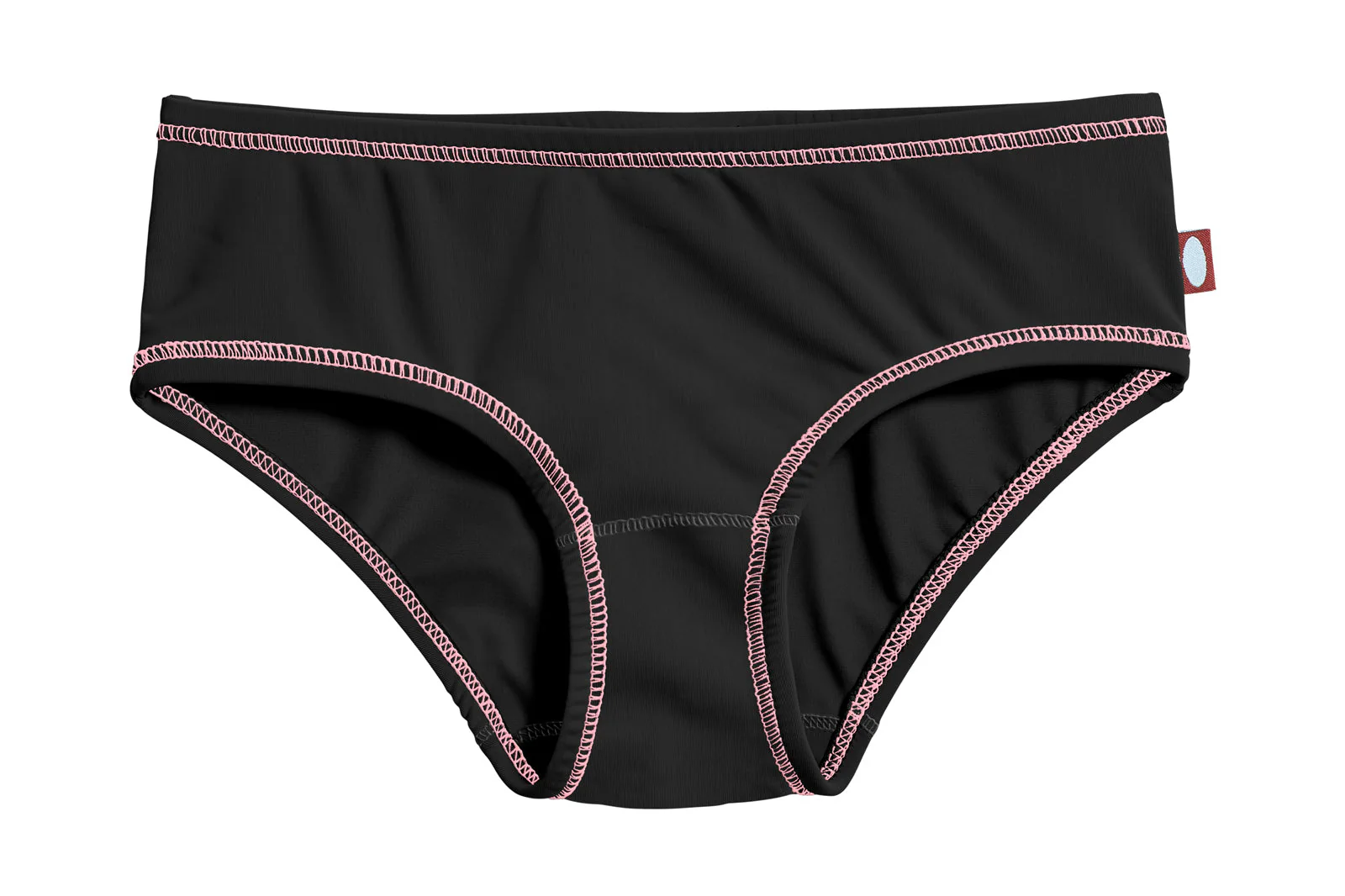 Girls UPF 50+ Swimming Briefs | Black w. Bubblegum Stitch - Remutear