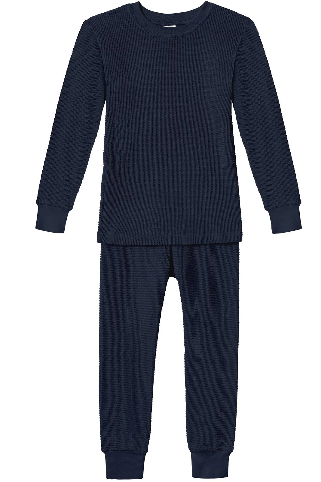 Boys and Girls 100% Cotton Soft & Warm Heavier Thermal Long John Set | Navy - Remutear