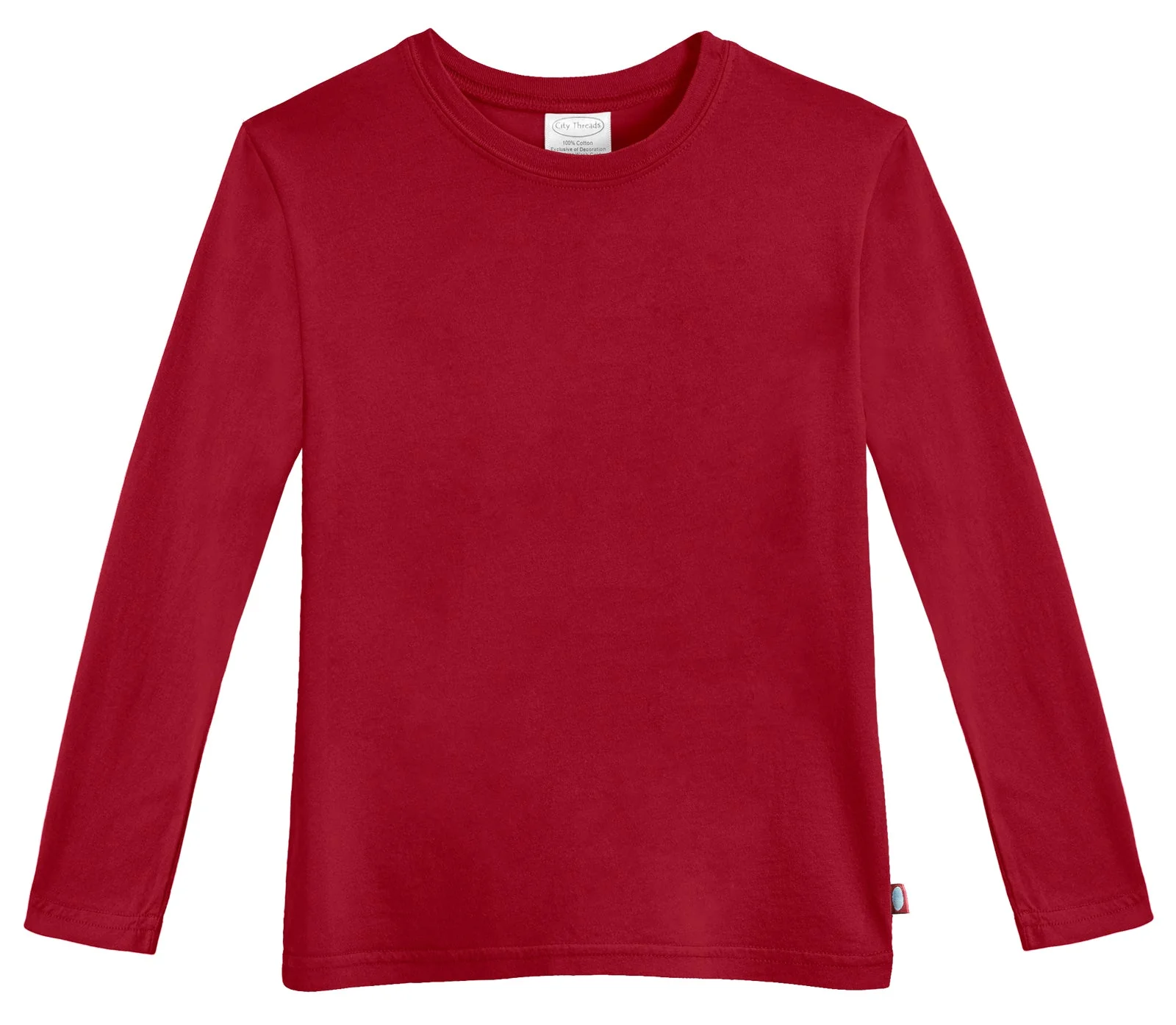 Boys Soft Cotton Jersey Long Sleeve Tee | Red - Remutear