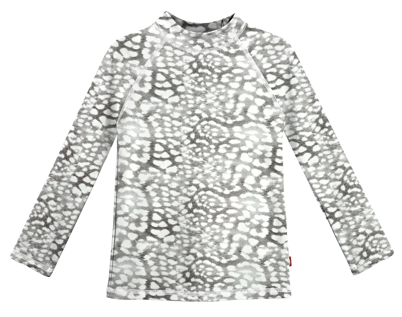 Girls UPF 50+ Printed Long Sleeve Rashguard | Leopard Monochrome - Remutear