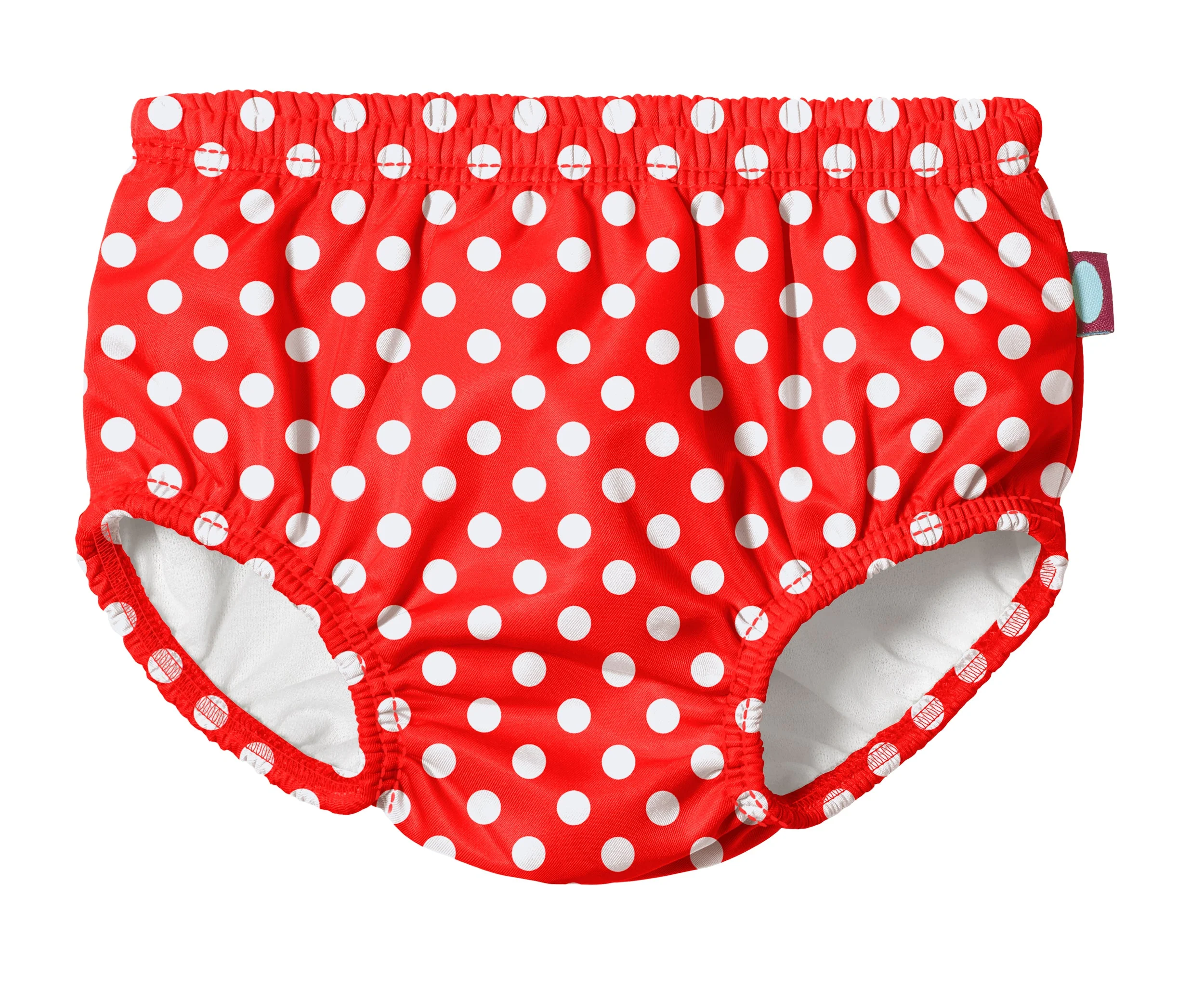 Boys and Girls Recycled Polyester UPF 50+ Swim Diaper Cover | Pokadots Red - Remutear