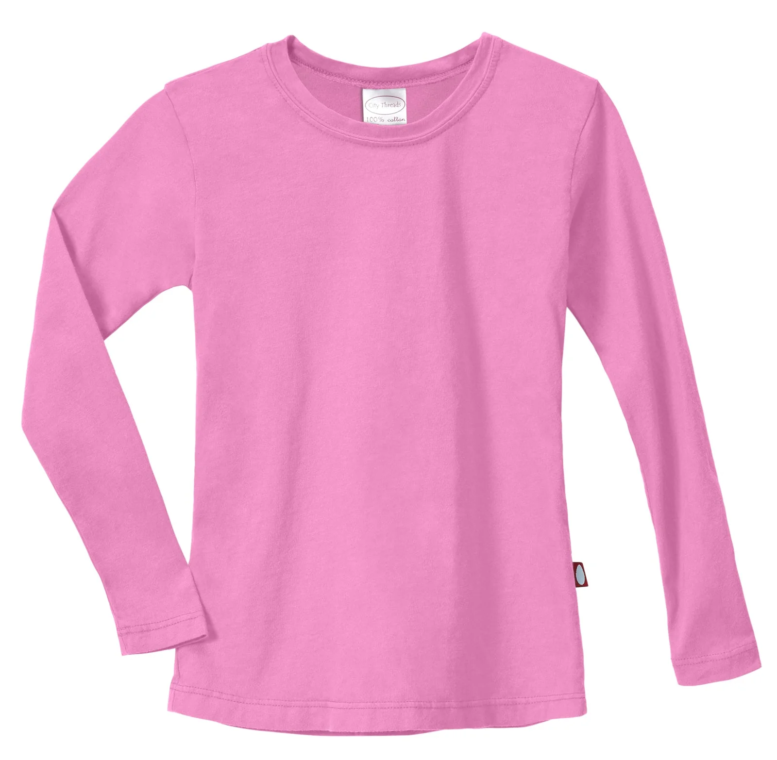 Girls Soft Cotton Jersey Long Sleeve Tee | Medium Pink - Remutear
