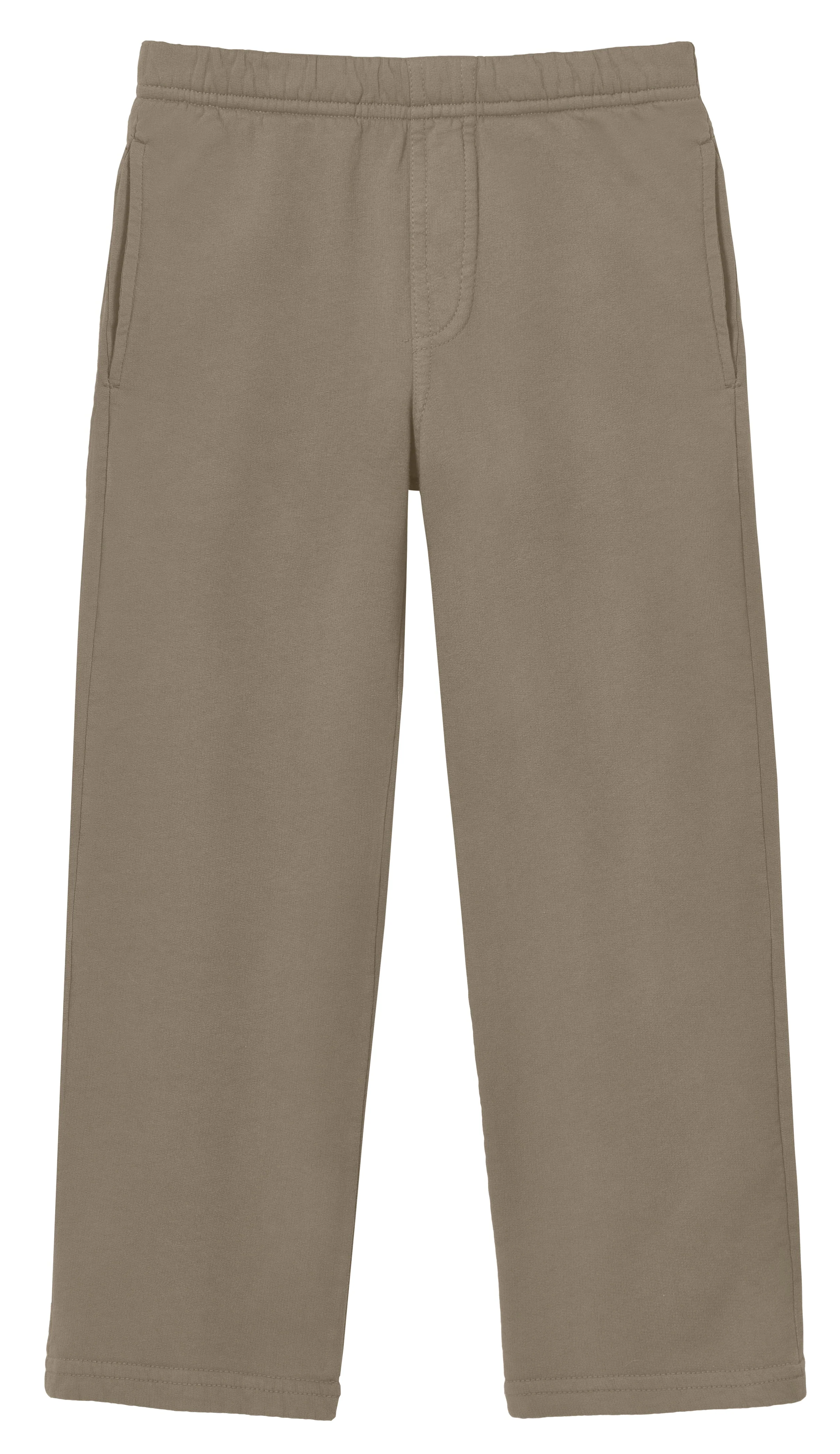 Boys Lightweight Soft Cotton  Fleece Straight Leg Pocket Pant | Dark Khaki - Remutear