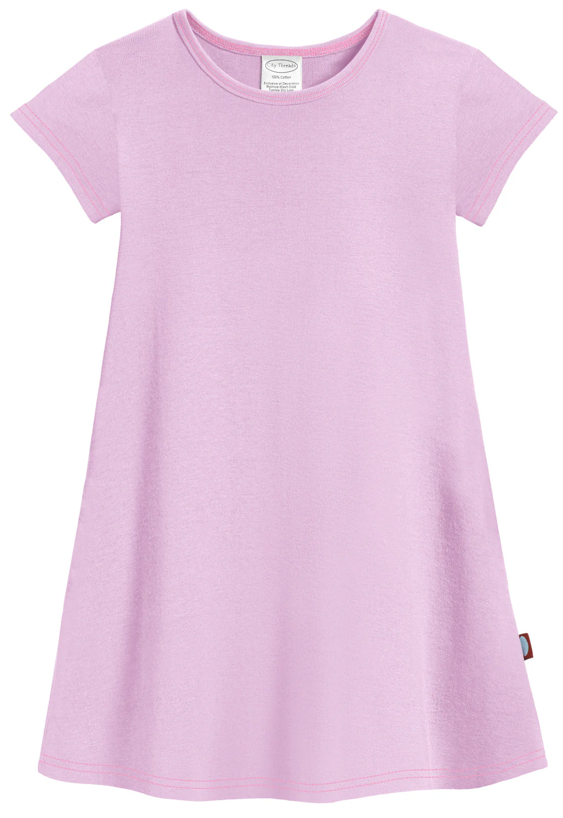 Girls Soft Cotton Jersey Cap Sleeve Dress | Lavender - Remutear