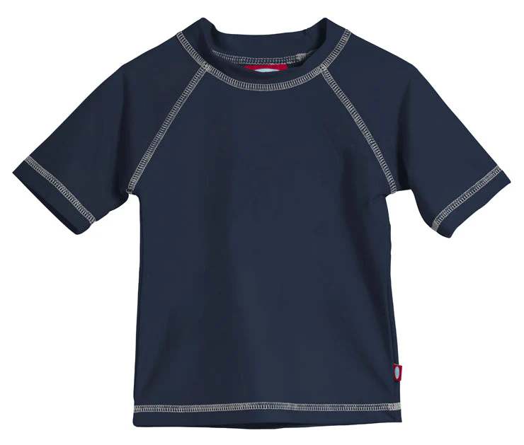 Boys UPF 50+ Short Sleeve Rashguard | Navy Blue - Remutear
