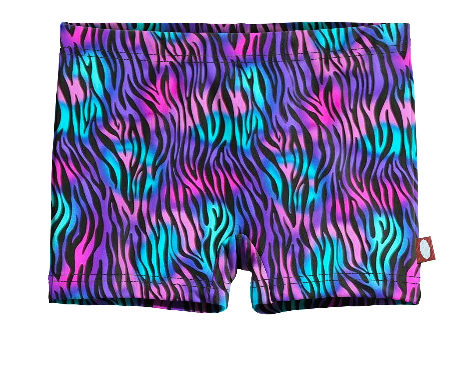 Girls UPF 50+ Printed Swim Boy Shorts  | Electric Zebra - Remutear