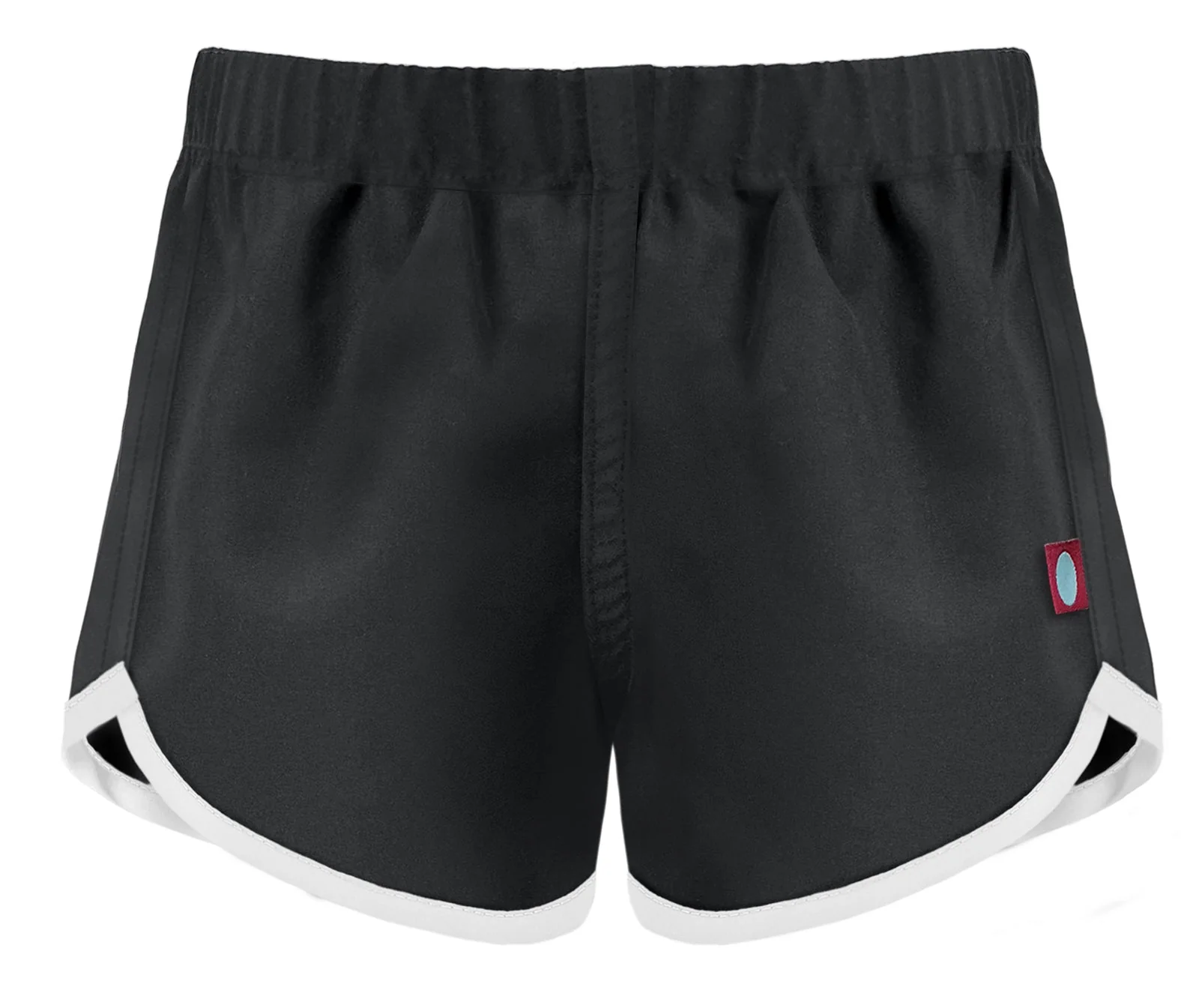 Girls UPF 50+ Swim/Camp Board Short | Black w. White Trim - Remutear