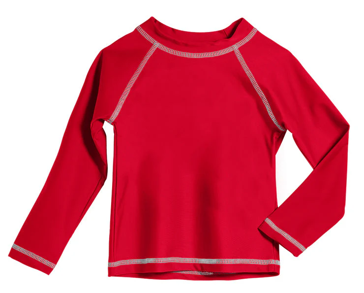 Boys UPF 50+ Long Sleeve Rashguard | Red - Remutear