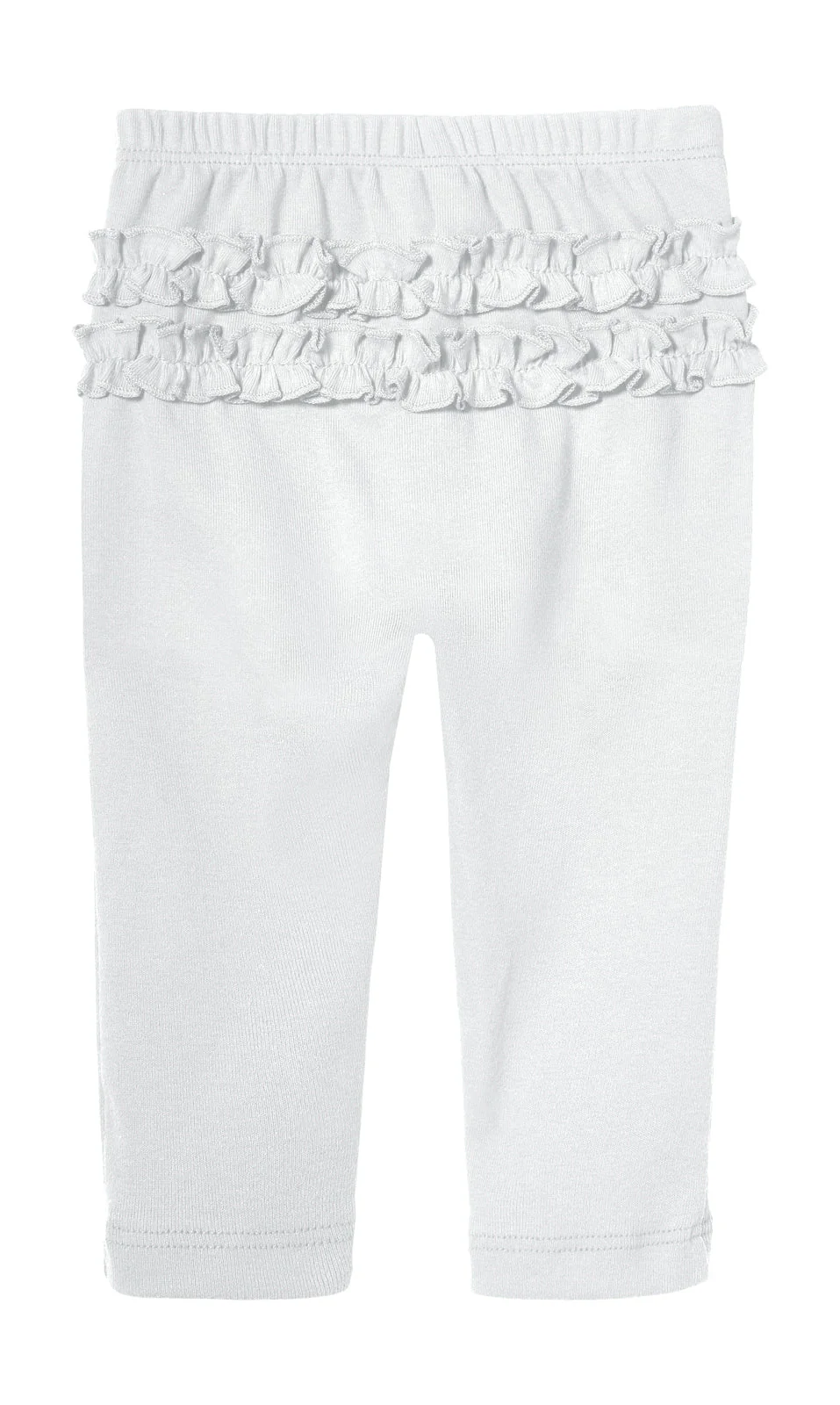 Baby Ruffle Butt Soft Cotton Leggings | White - Remutear