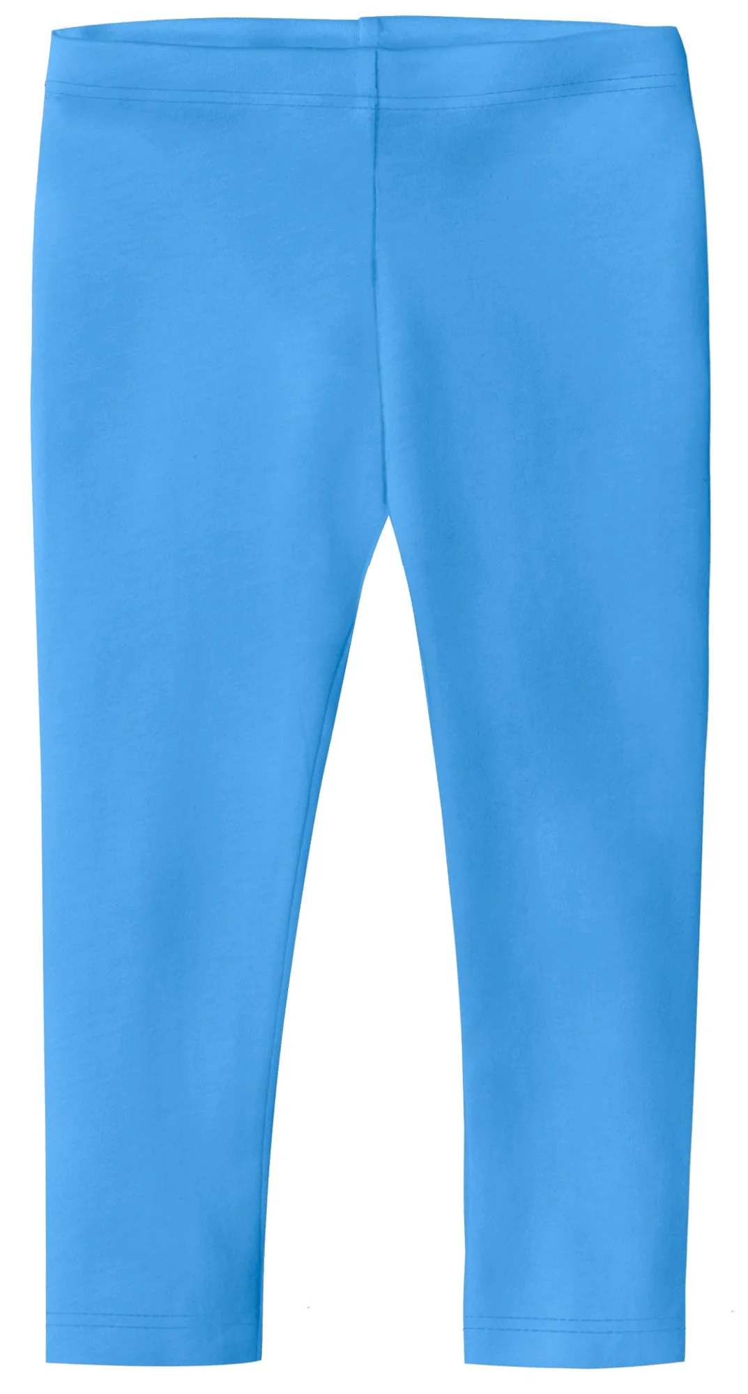 Girls Soft 100% Cotton Capri Leggings | River Blue - Remutear
