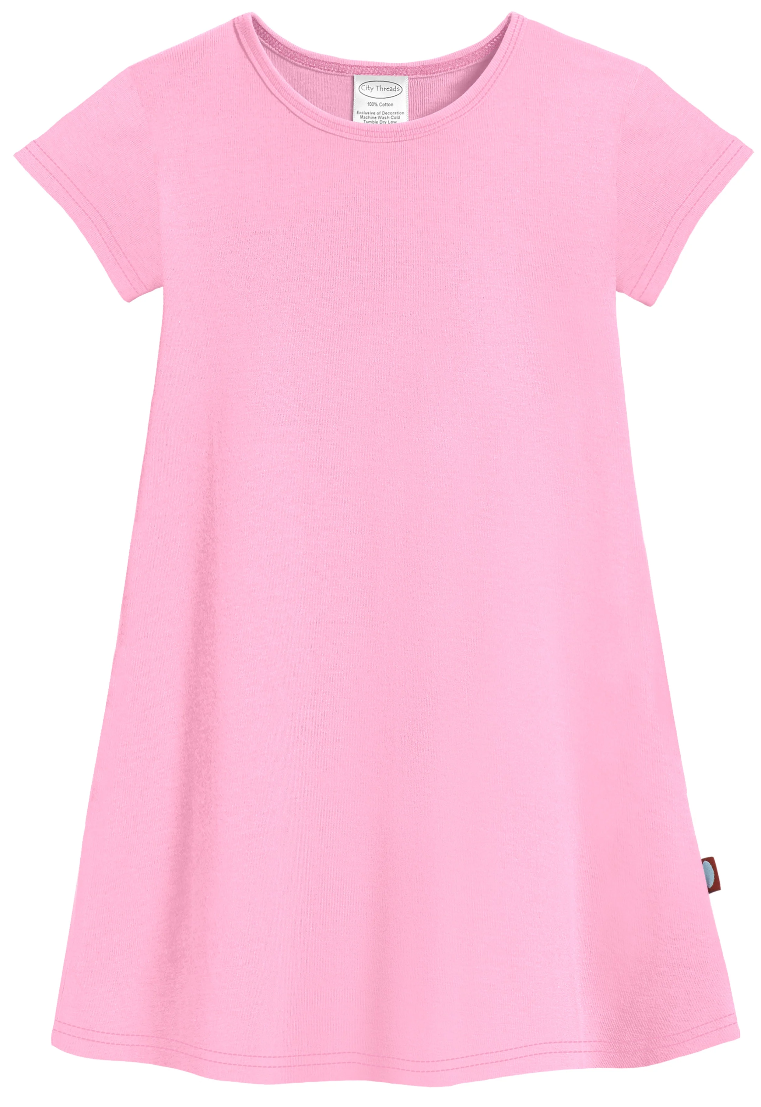 Super-Soft Organic Cotton Cap Sleeve Dress| Bright Light Pink - Remutear