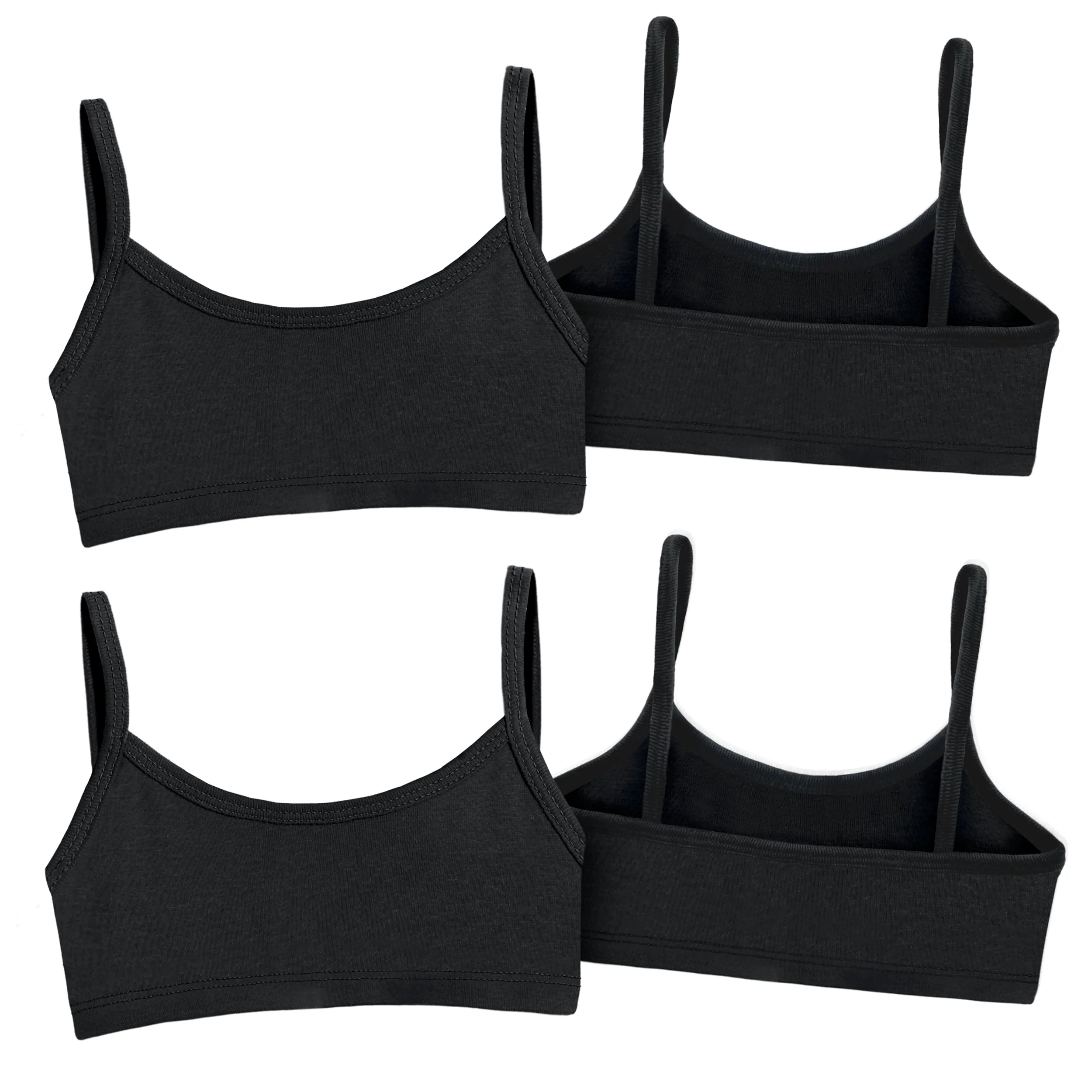 Soft Cotton Training Bra 2 Pack | Black/Black - Remutear