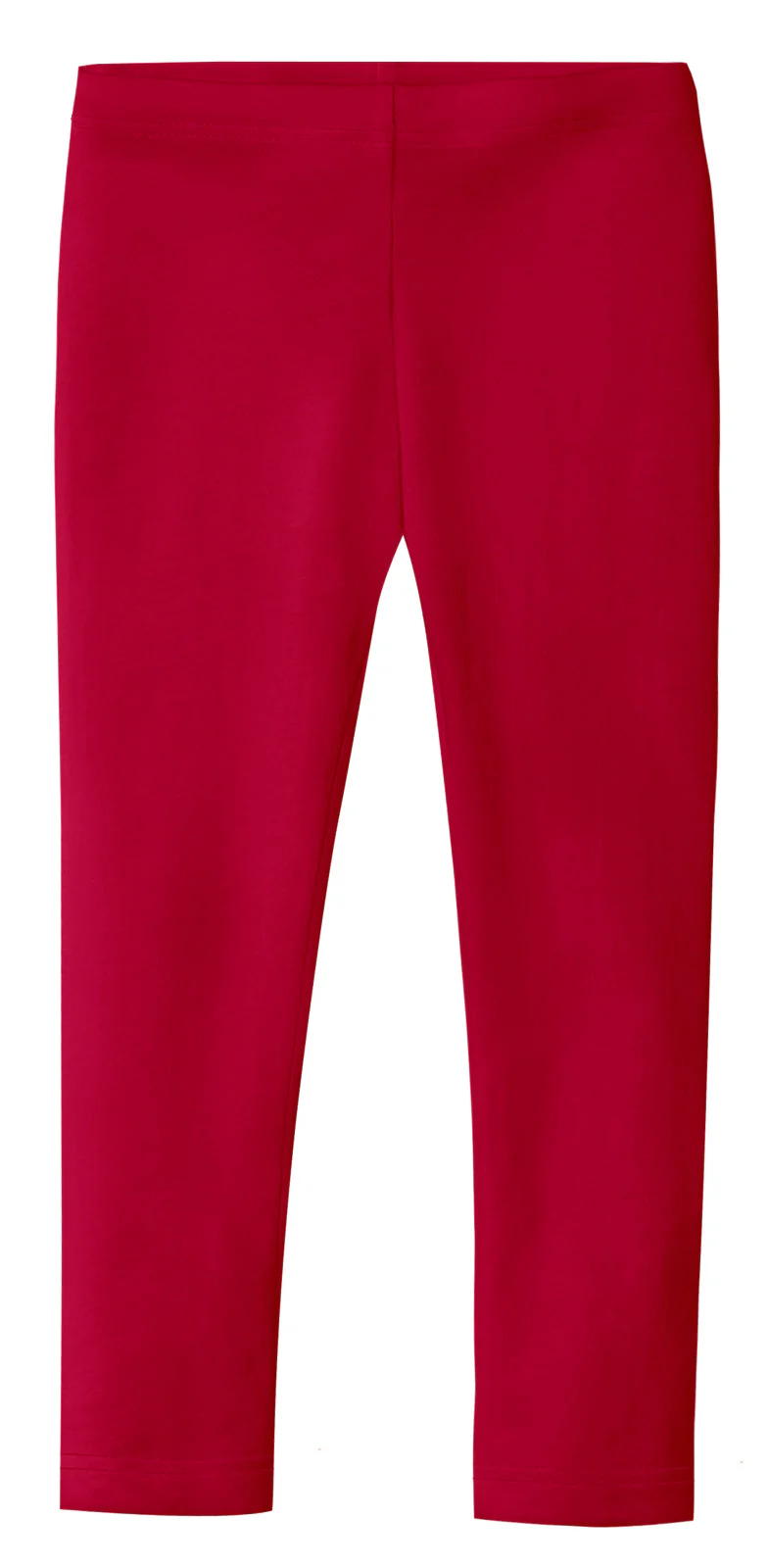 Girls Soft 100% Cotton Solid Colored Leggings | Red - Remutear