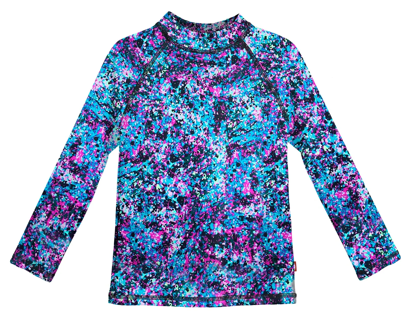 Girls UPF 50+ Printed Long Sleeve Rashguard | Splatter - Remutear